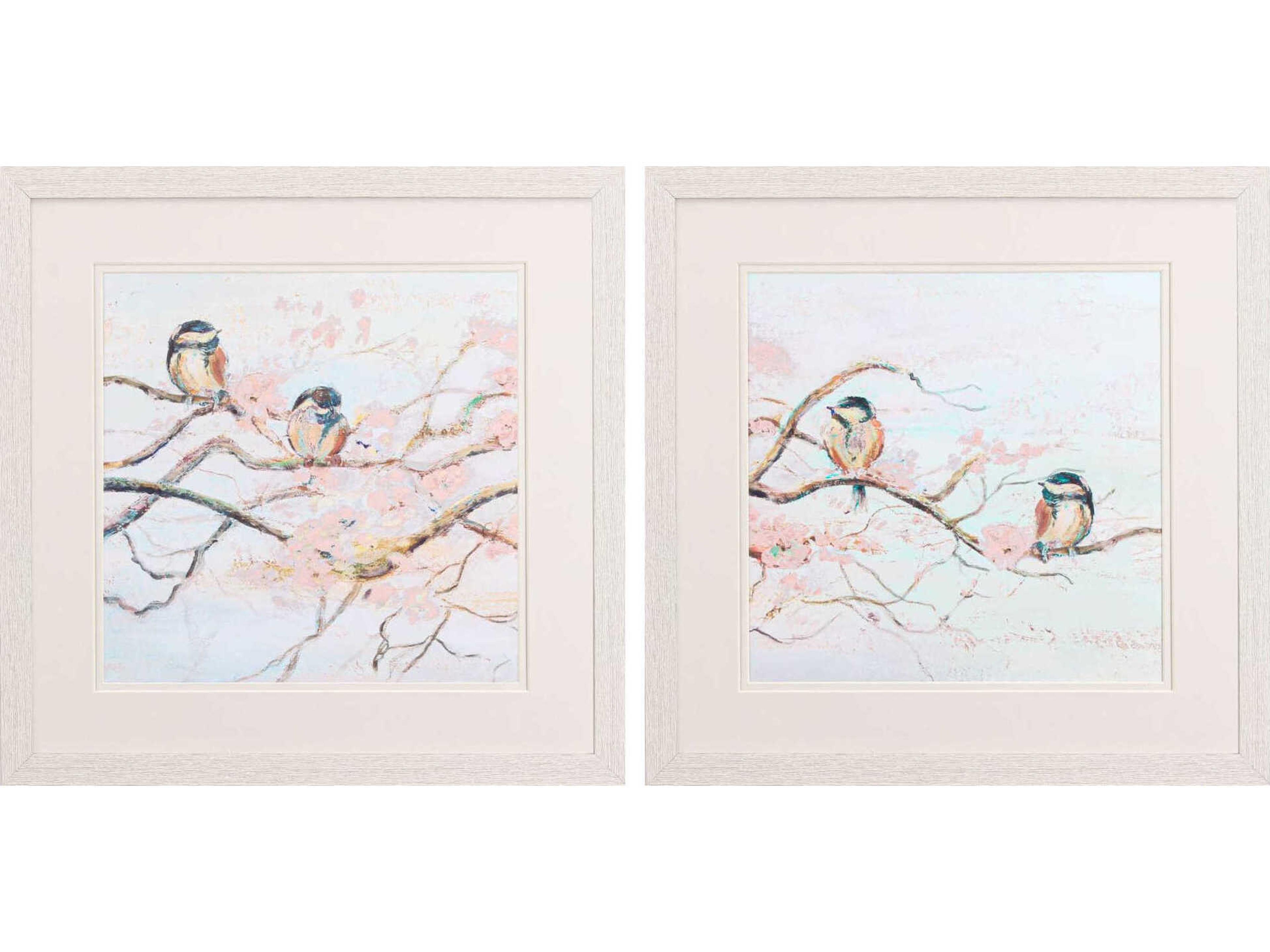 Paragon Florals Spring Branch Birds Wall Art Set of 2