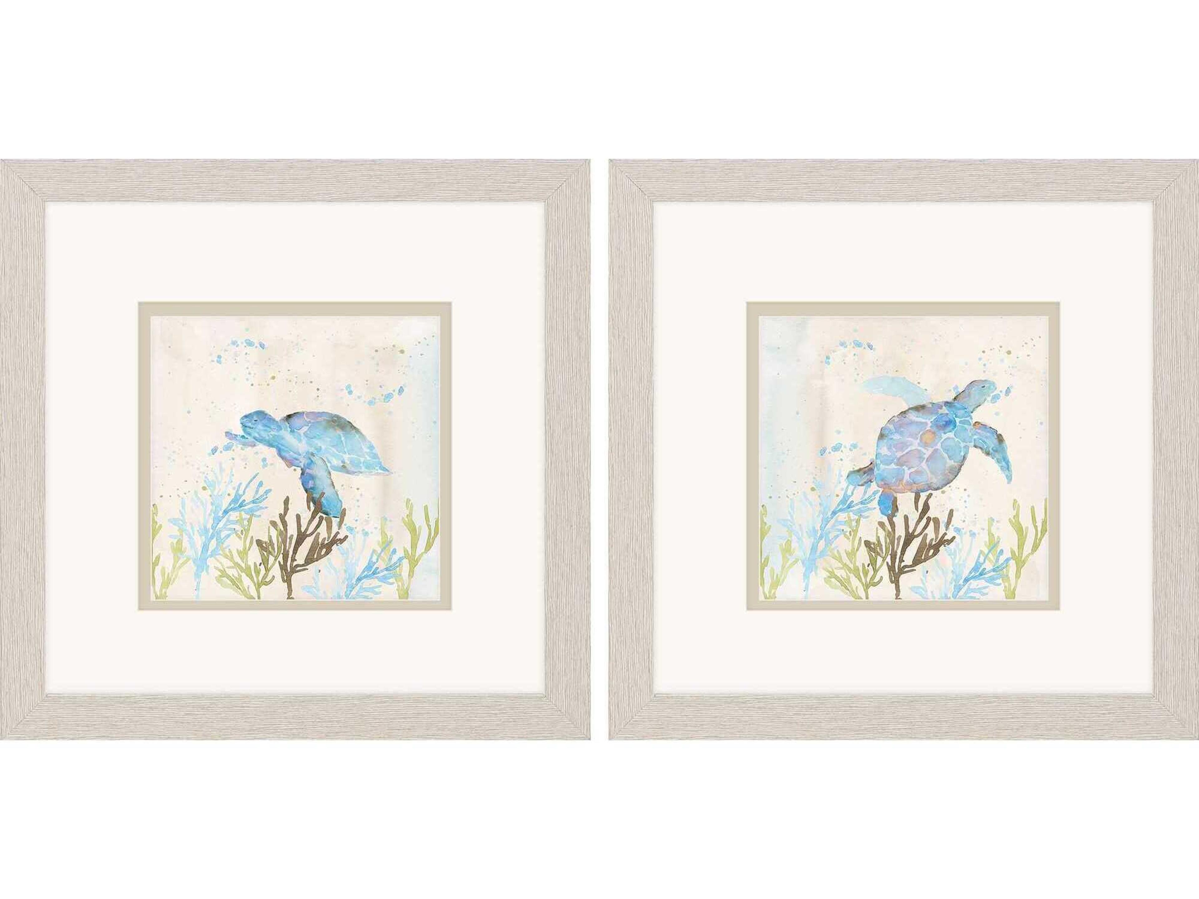 Paragon Animals Blue Sea Turtle Wall Art Set of 2