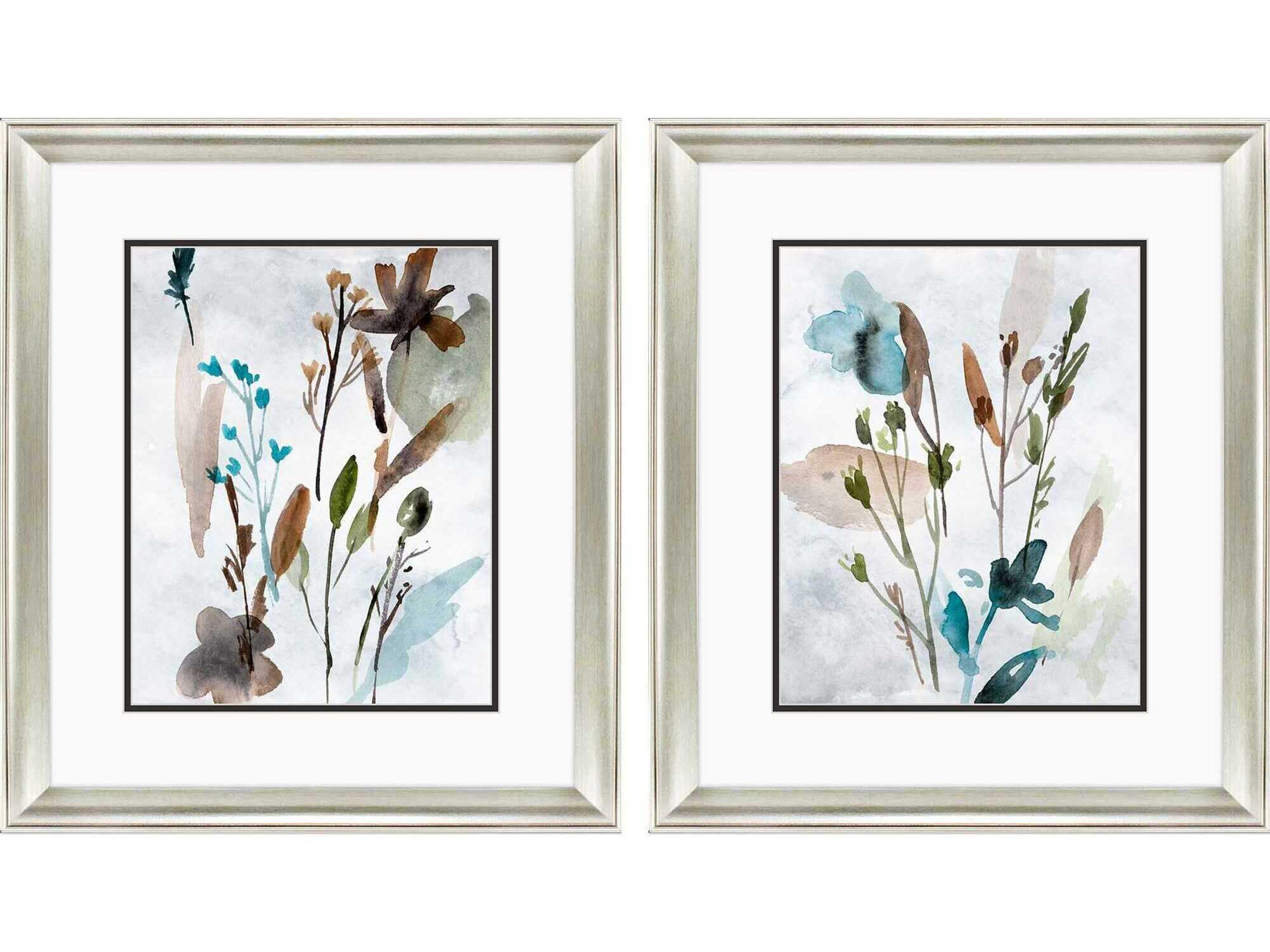 Paragon Florals Watercolor Wildflower Wall Art Set of 2