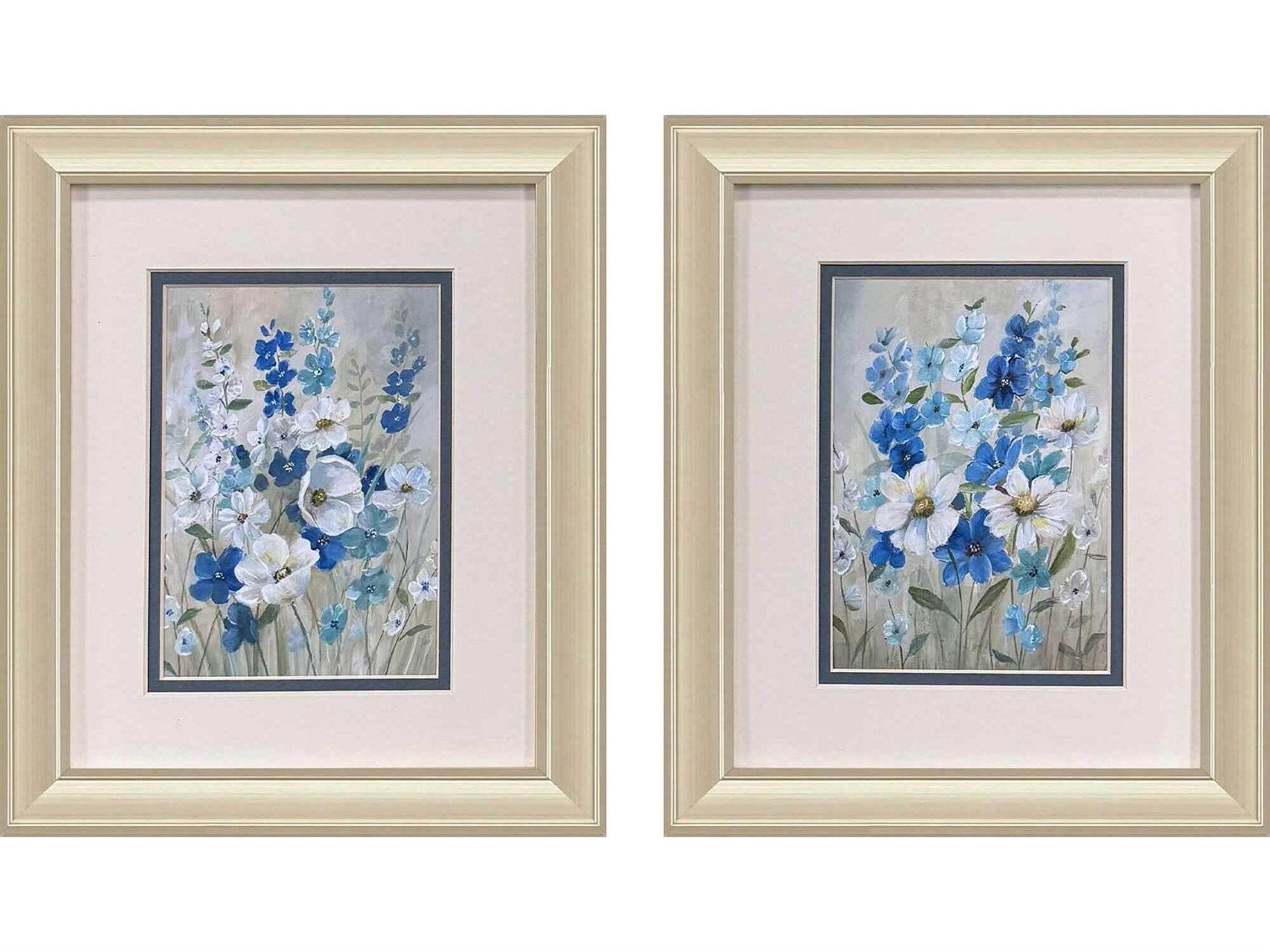 Paragon Florals Blue Garden Wall Art Set of 2
