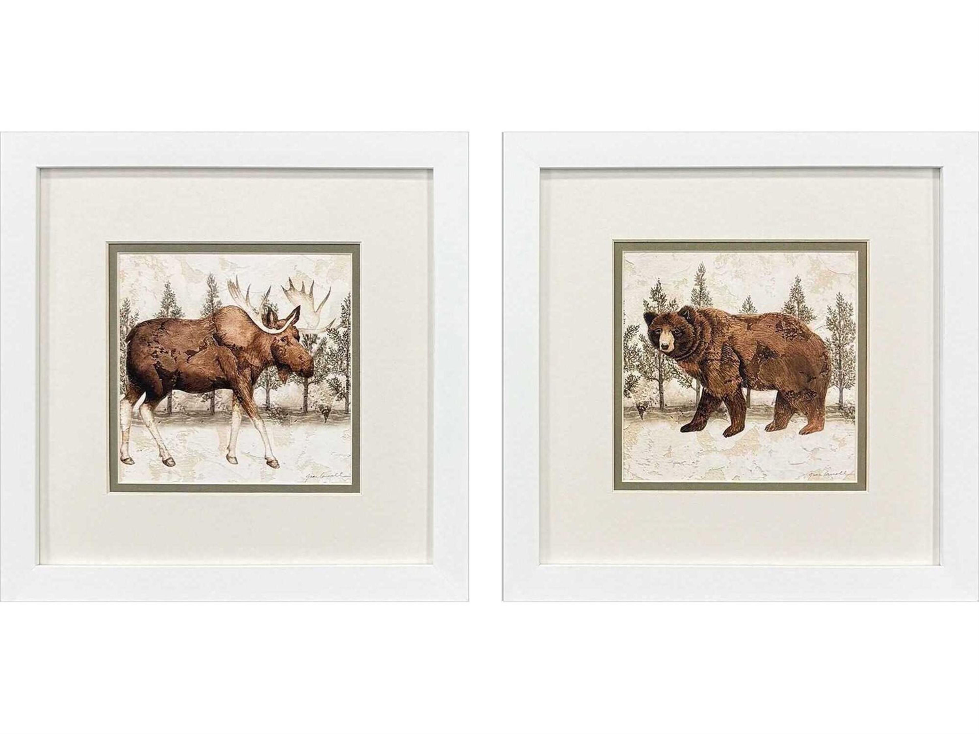 Paragon Animals Lodge Moose Bear Wall Art Set of 2