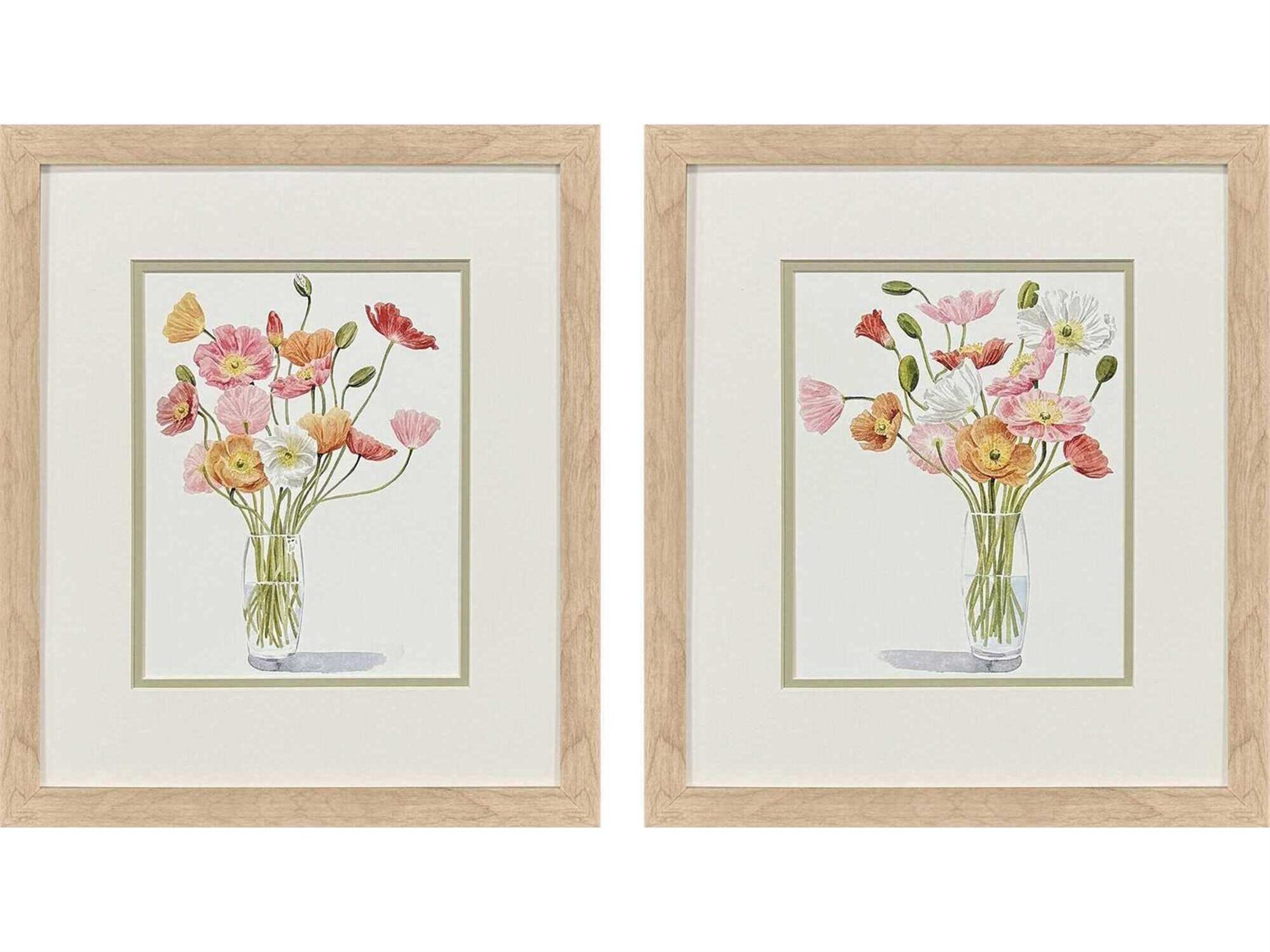 Paragon Florals Wiry Poppies Wall Art Set of 2