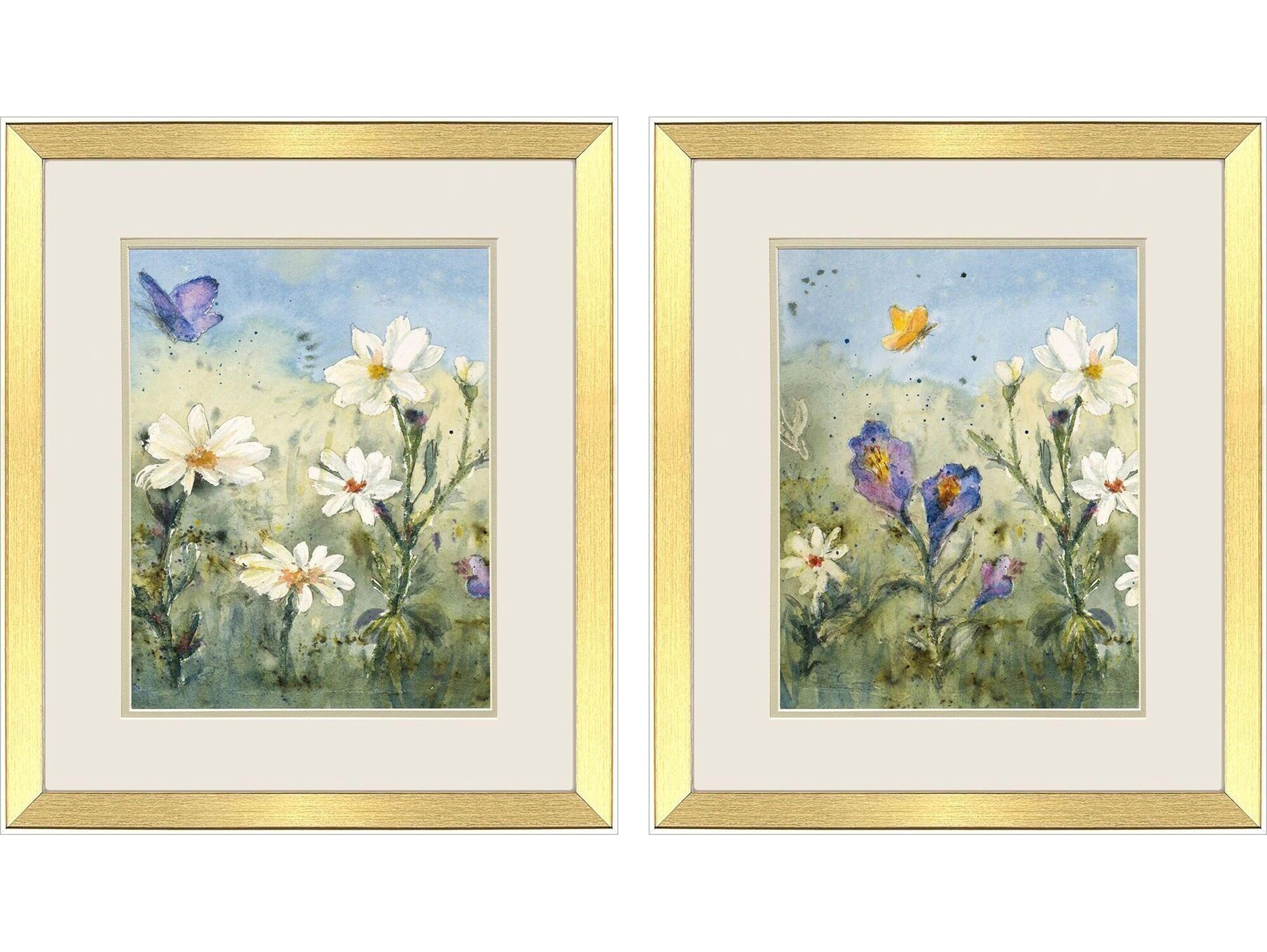 Paragon Summer Wildflowers II Framed Art - Set of 2