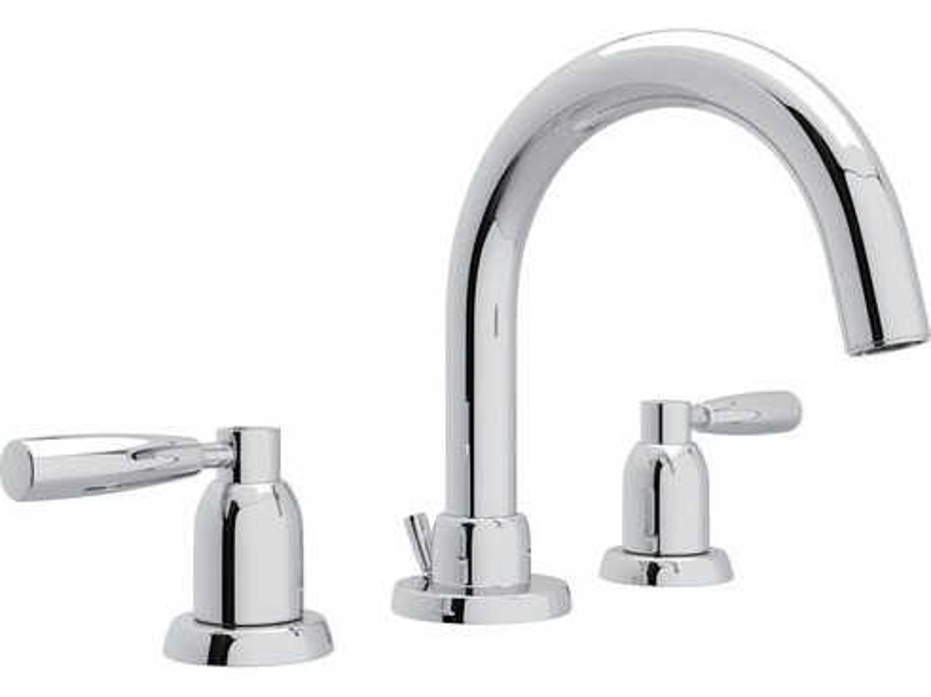 Perrin and Rowe Holborn Polished Chrome Widespread Lavatory Faucet with C-Spout