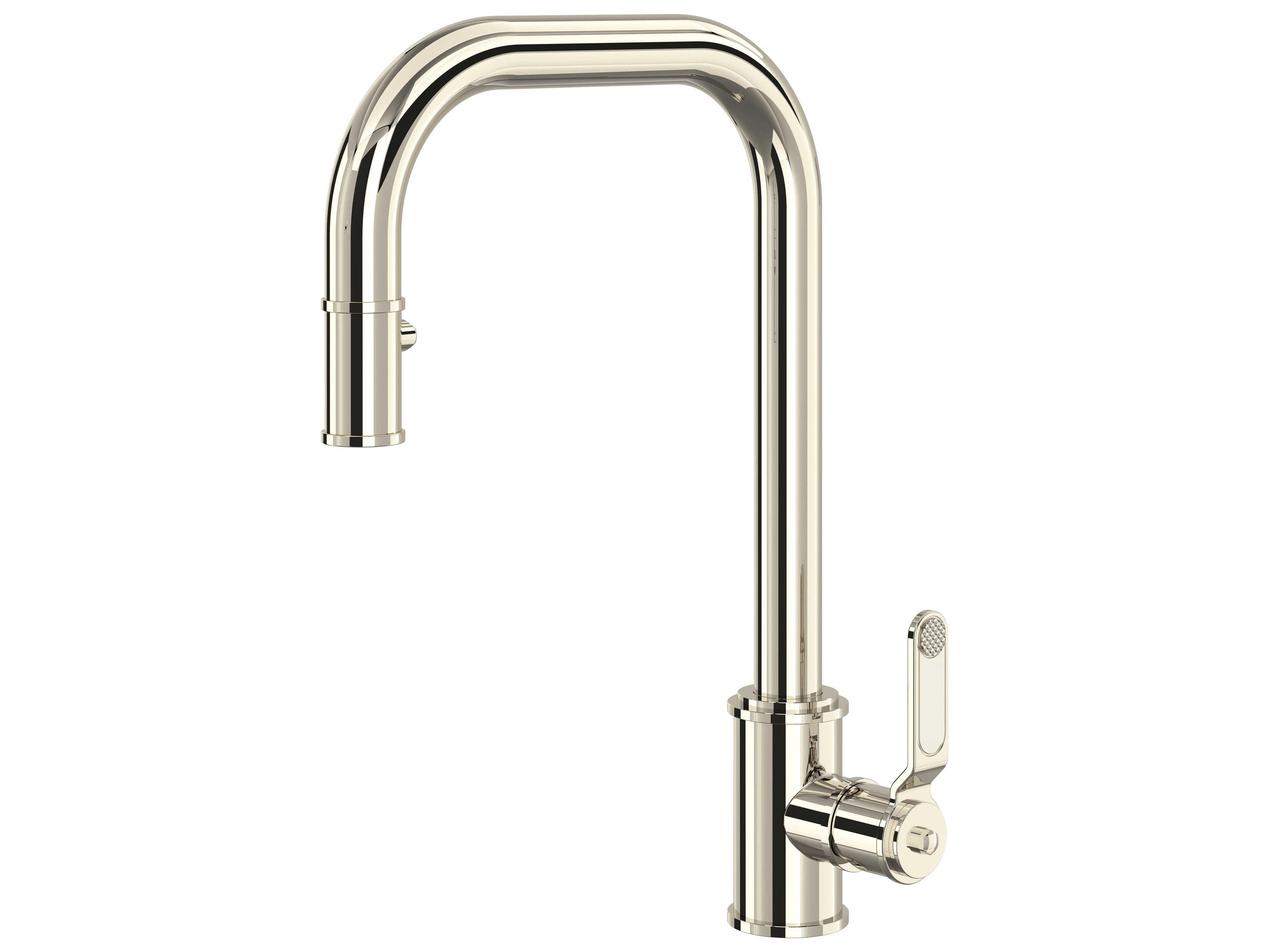 Perrin and Rowe Armstrong Polished Nickel Pull-Down Kitchen Faucet with U-Spout