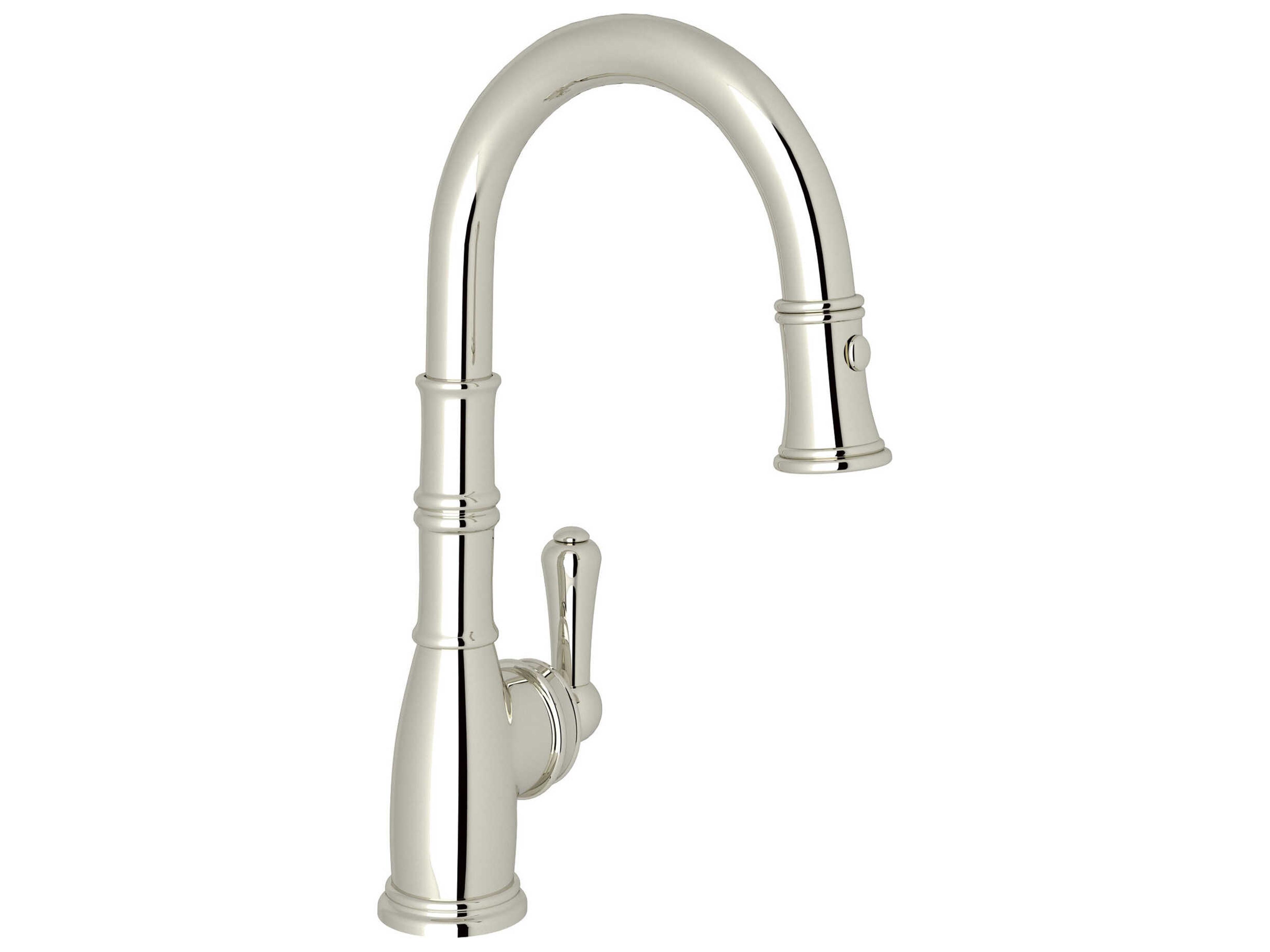 Perrin and Rowe Georgian Era Polished Nickel Pull-Down Bar/Food Prep Kitchen Faucet