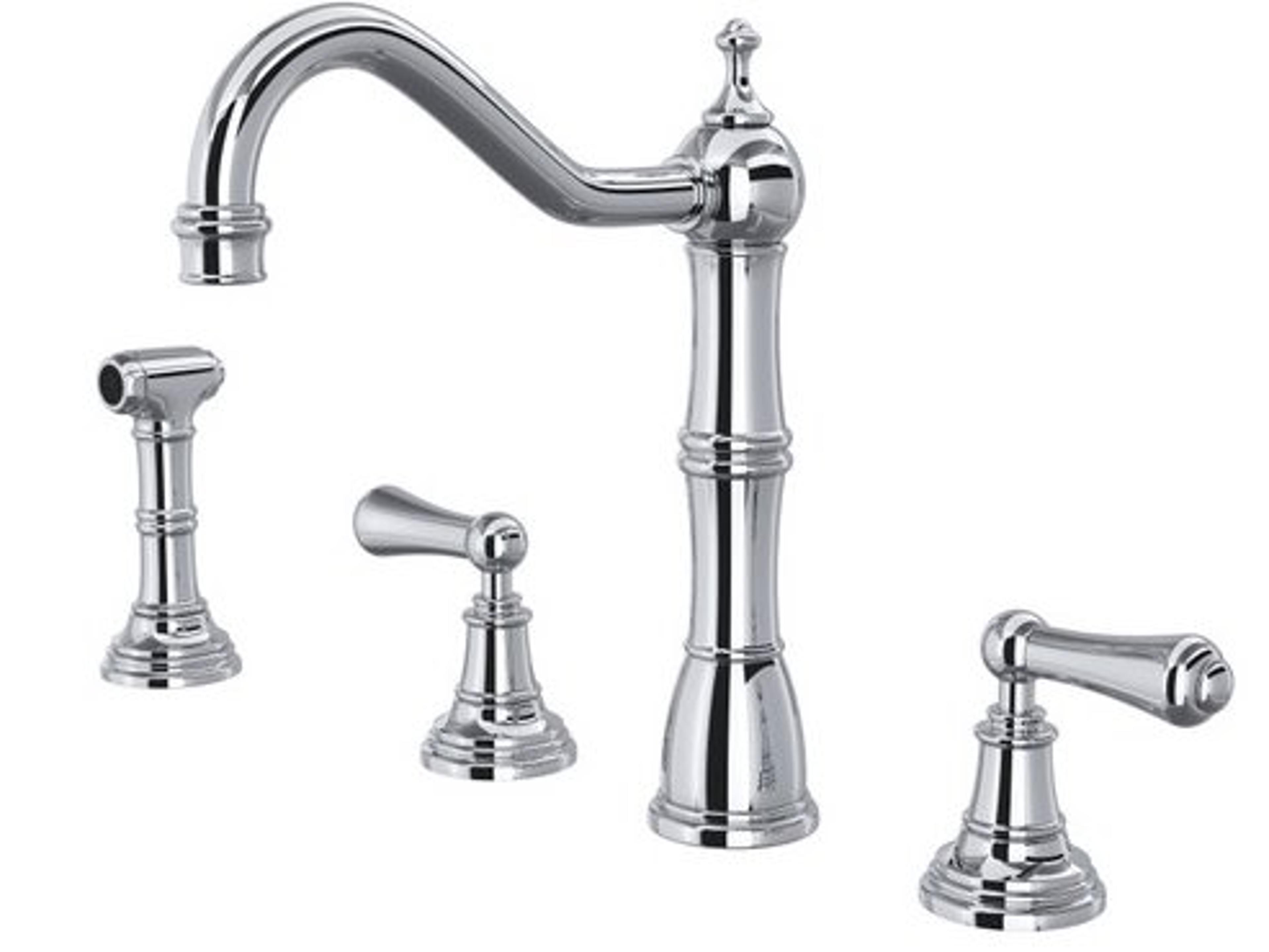 Perrin and Rowe Edwardian Era Polished Chrome Kitchen Faucet