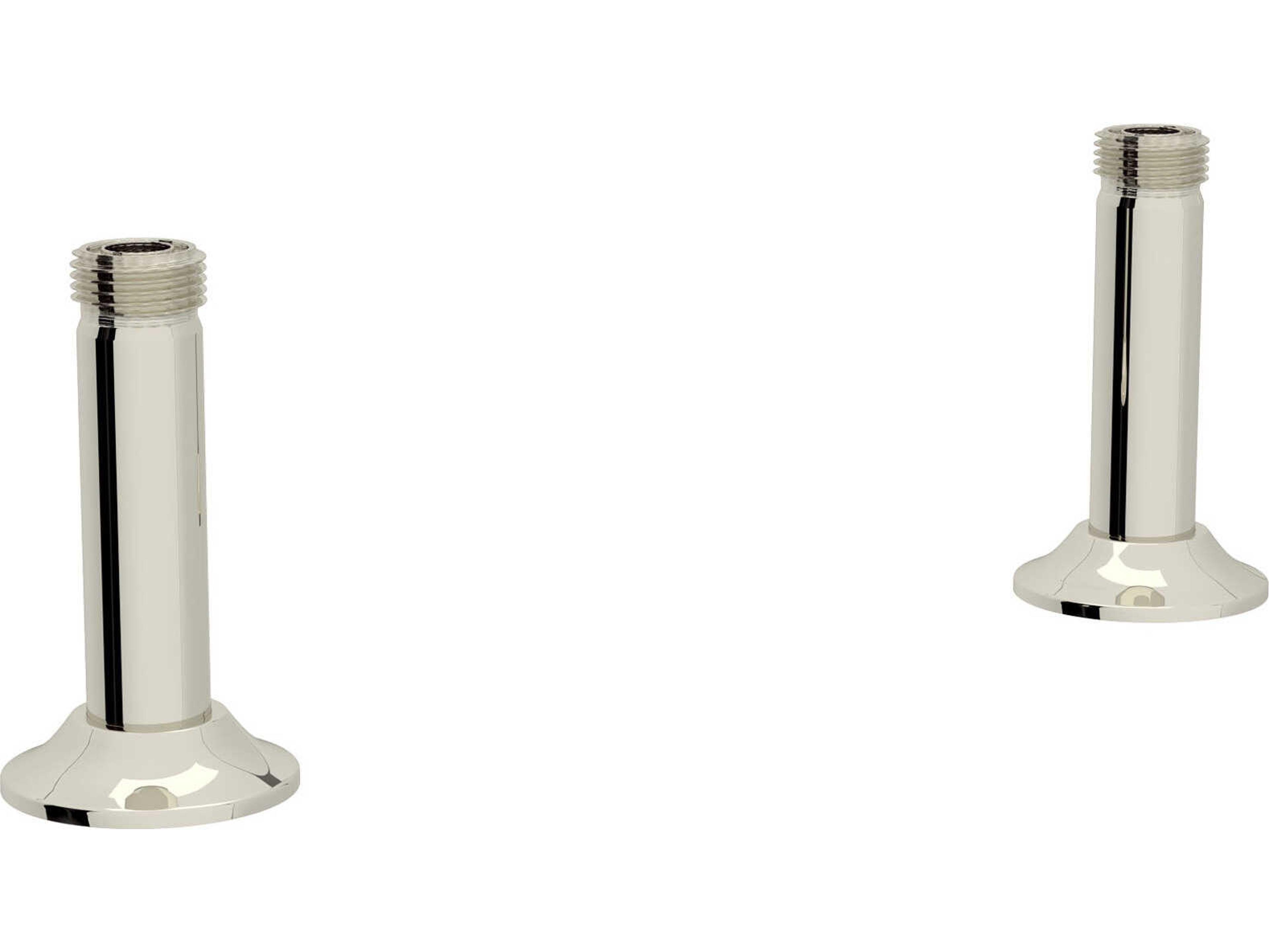 Perrin and Rowe Georgian Era Polished Nickel Bridge Faucet Straight Deck Unions