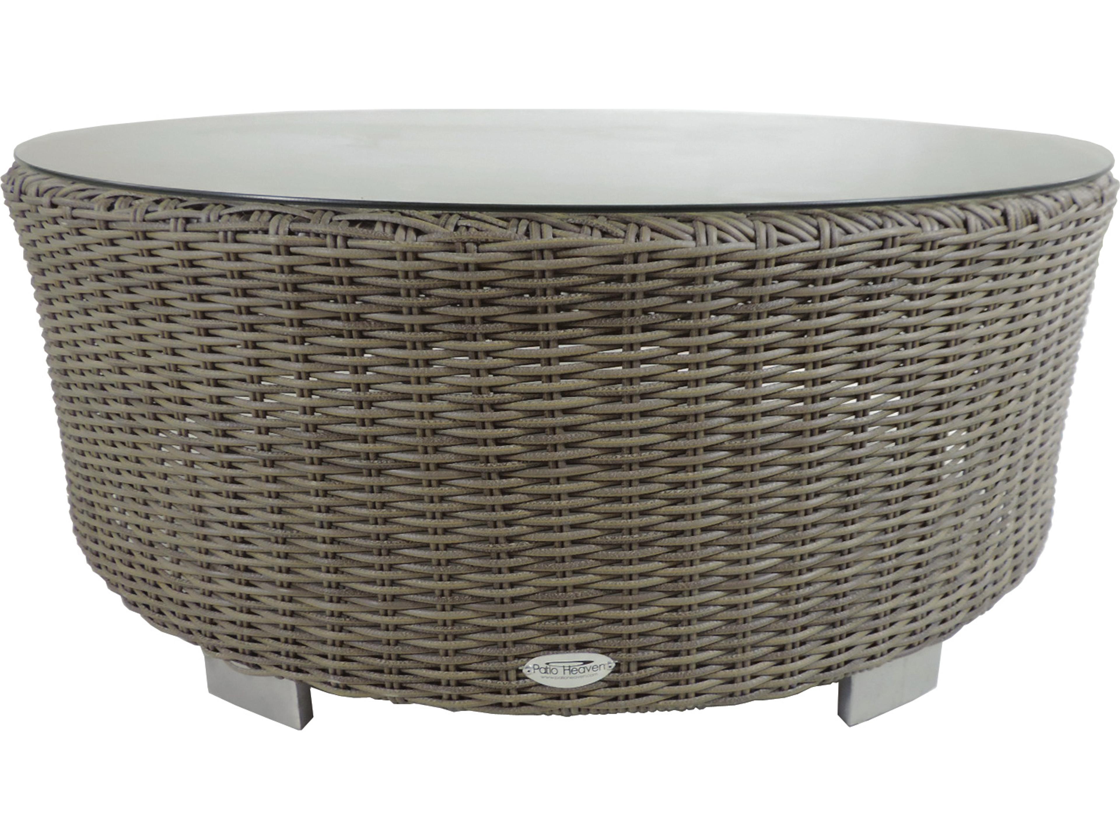 Axcess Inc Round Outdoor Patio Coffee Table Grey