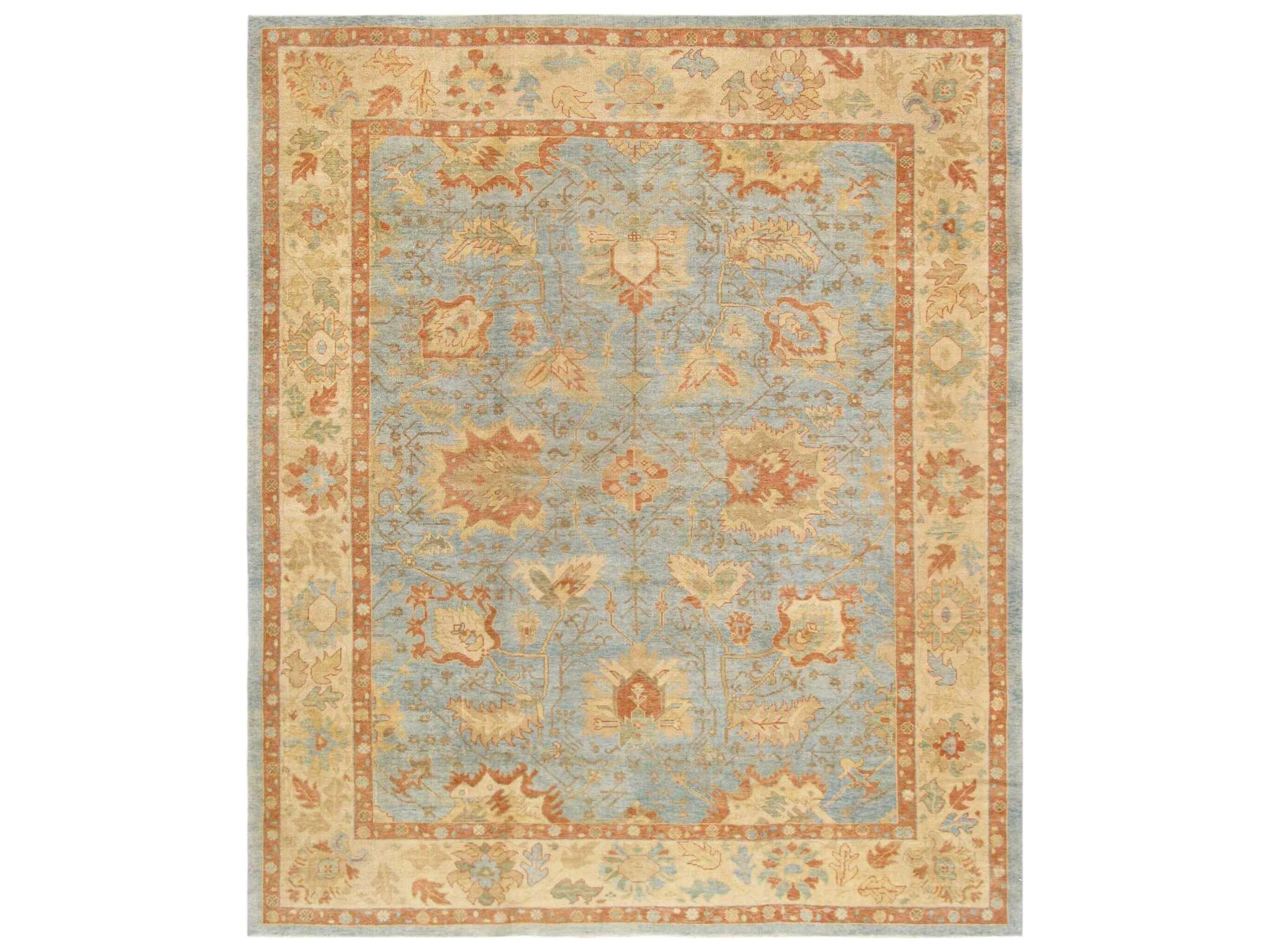 Pasargad Home Oushak Bordered Area Rug