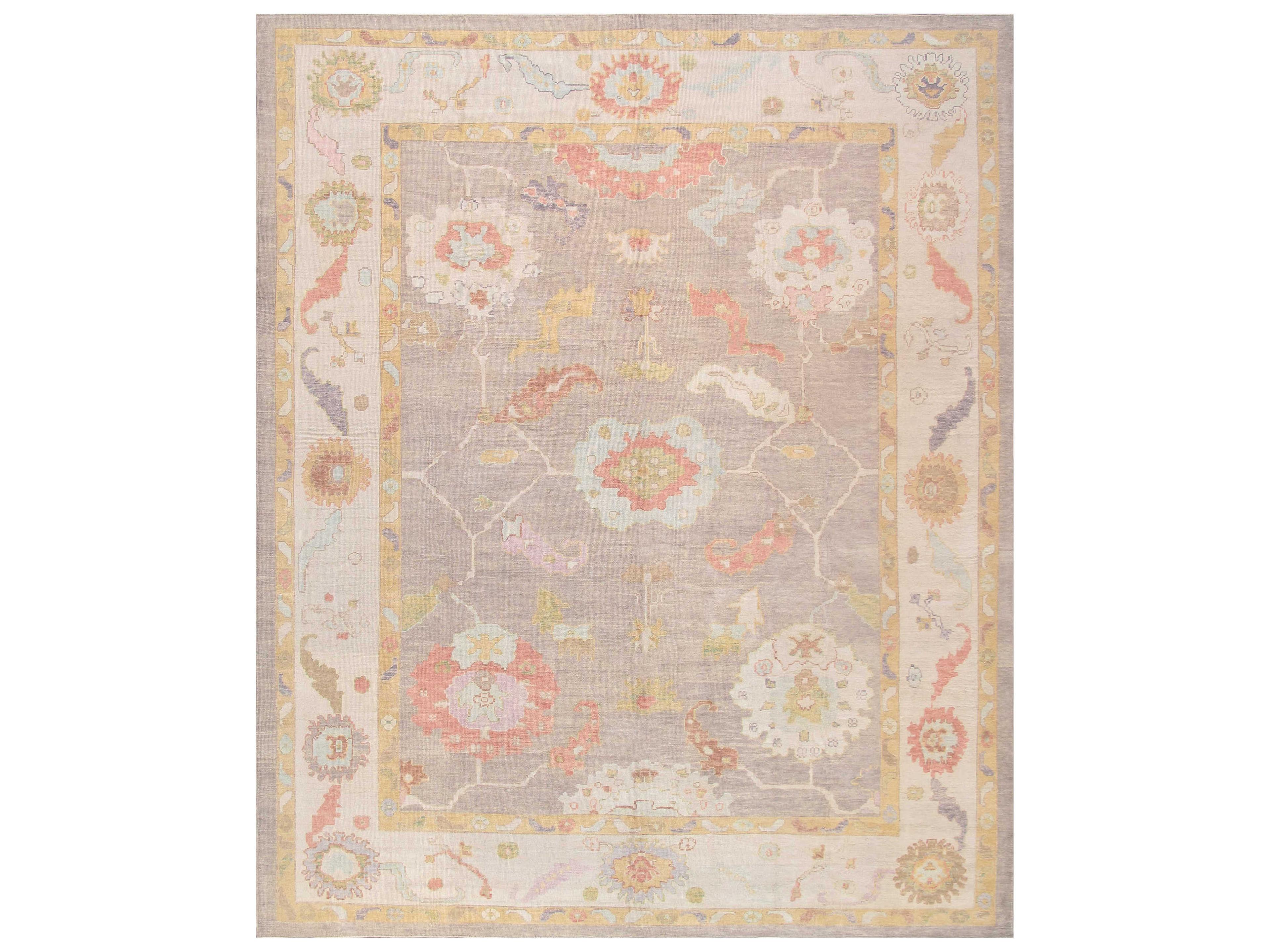 Pasargad Home Oushak Bordered Area Rug