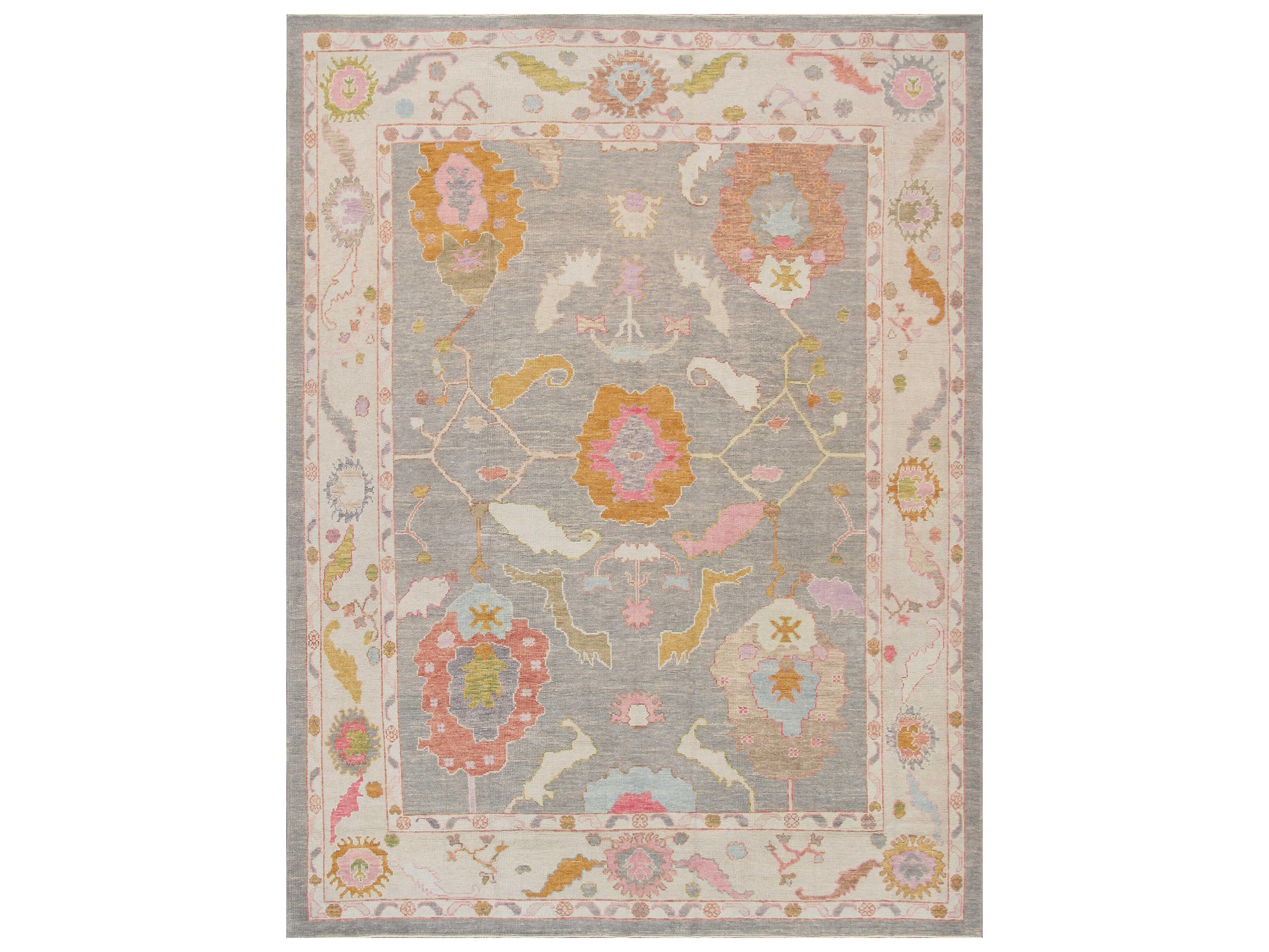 Pasargad Home Oushak Bordered Area Rug