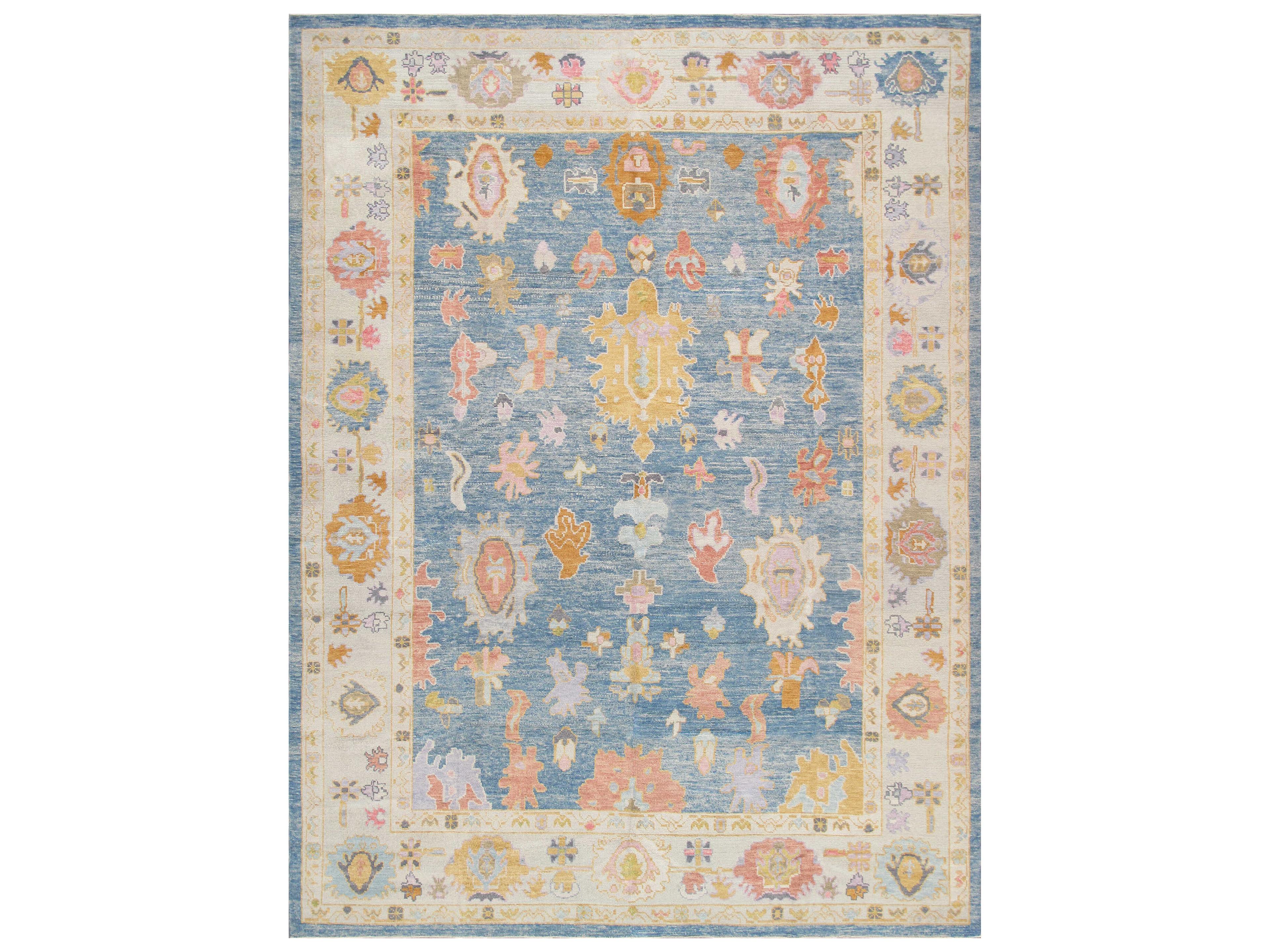 Pasargad Home Oushak Bordered Area Rug
