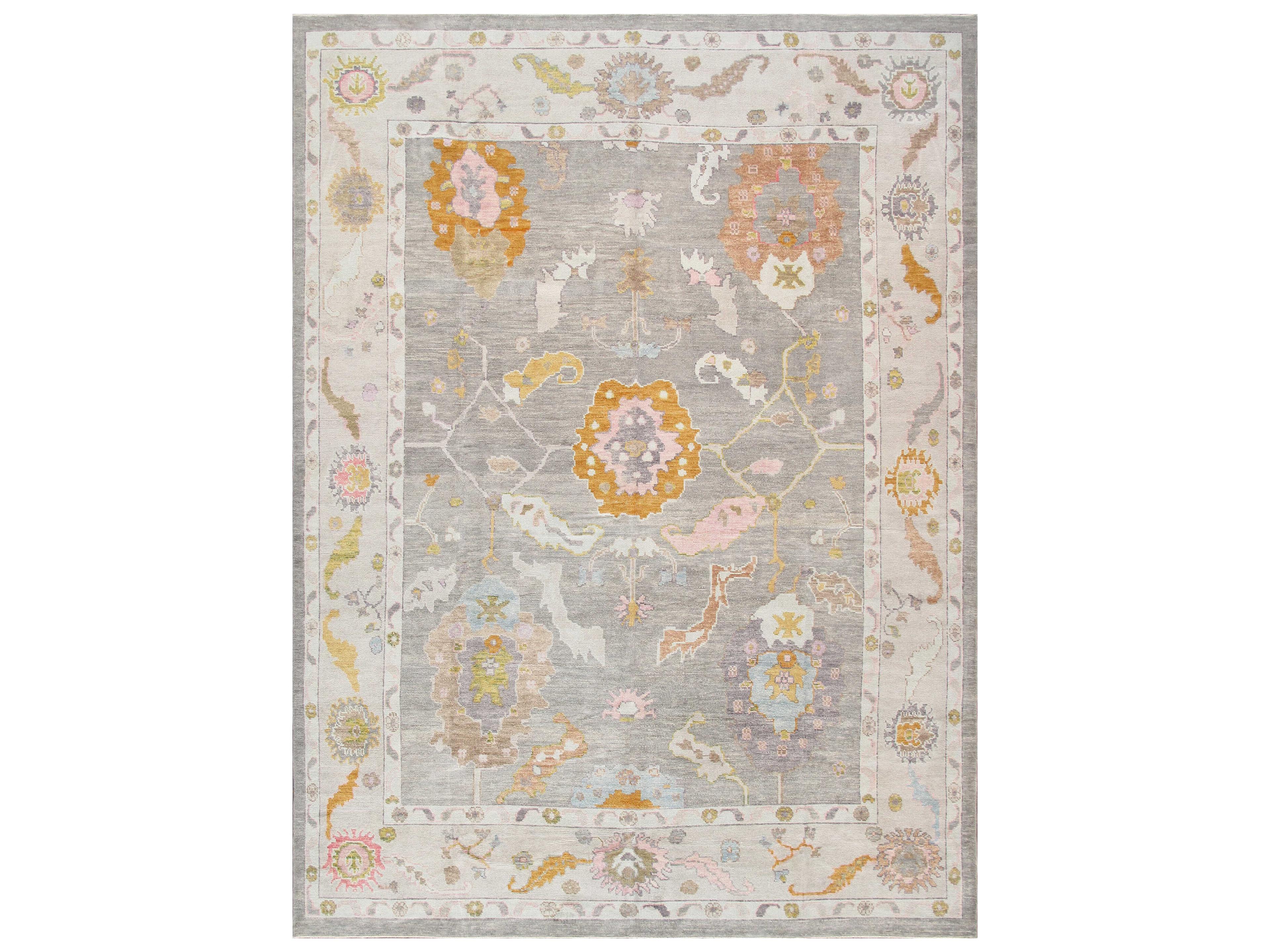 Pasargad Home Oushak Bordered Area Rug