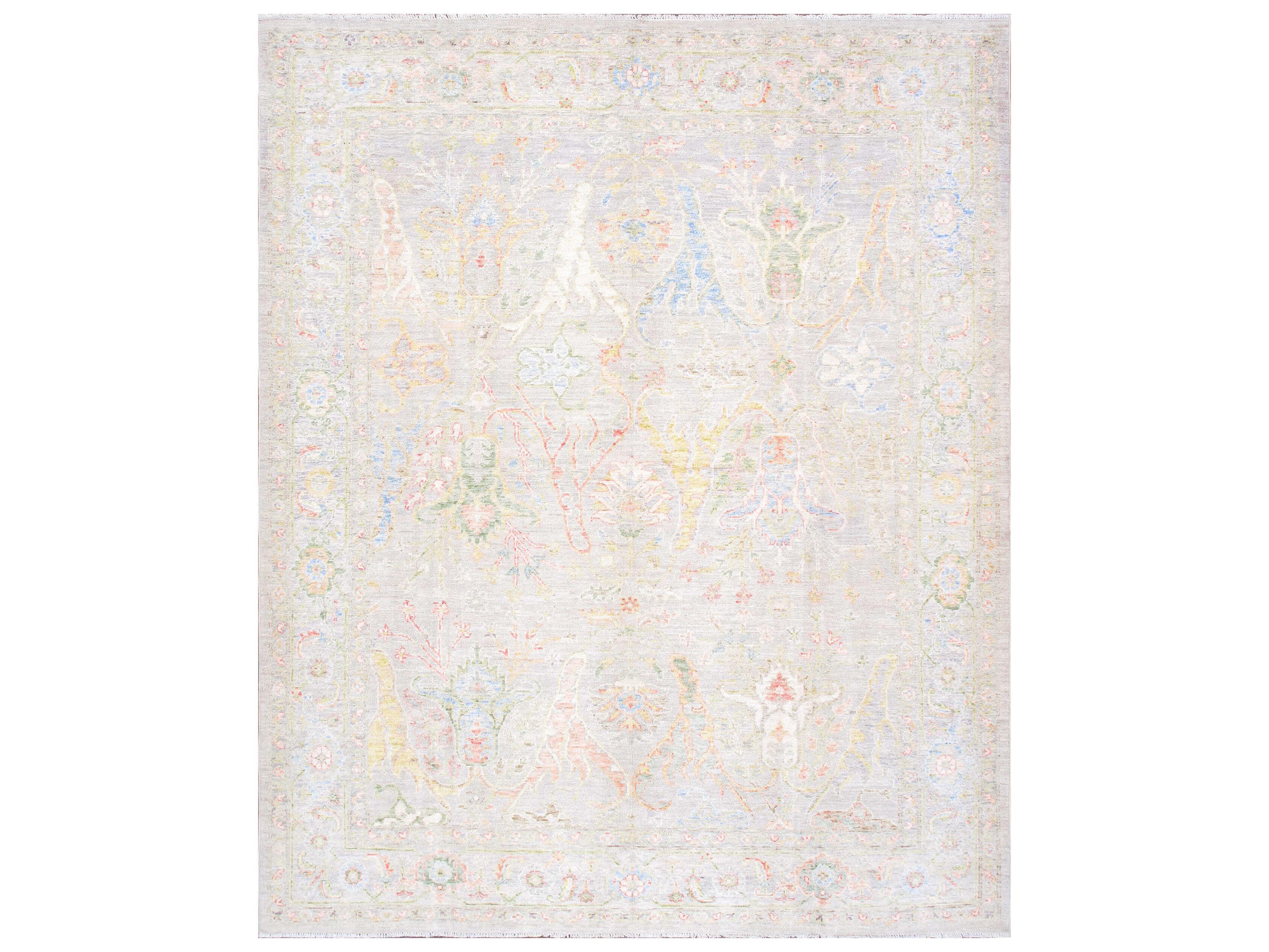 Pasargad Home Oushak Bordered Area Rug