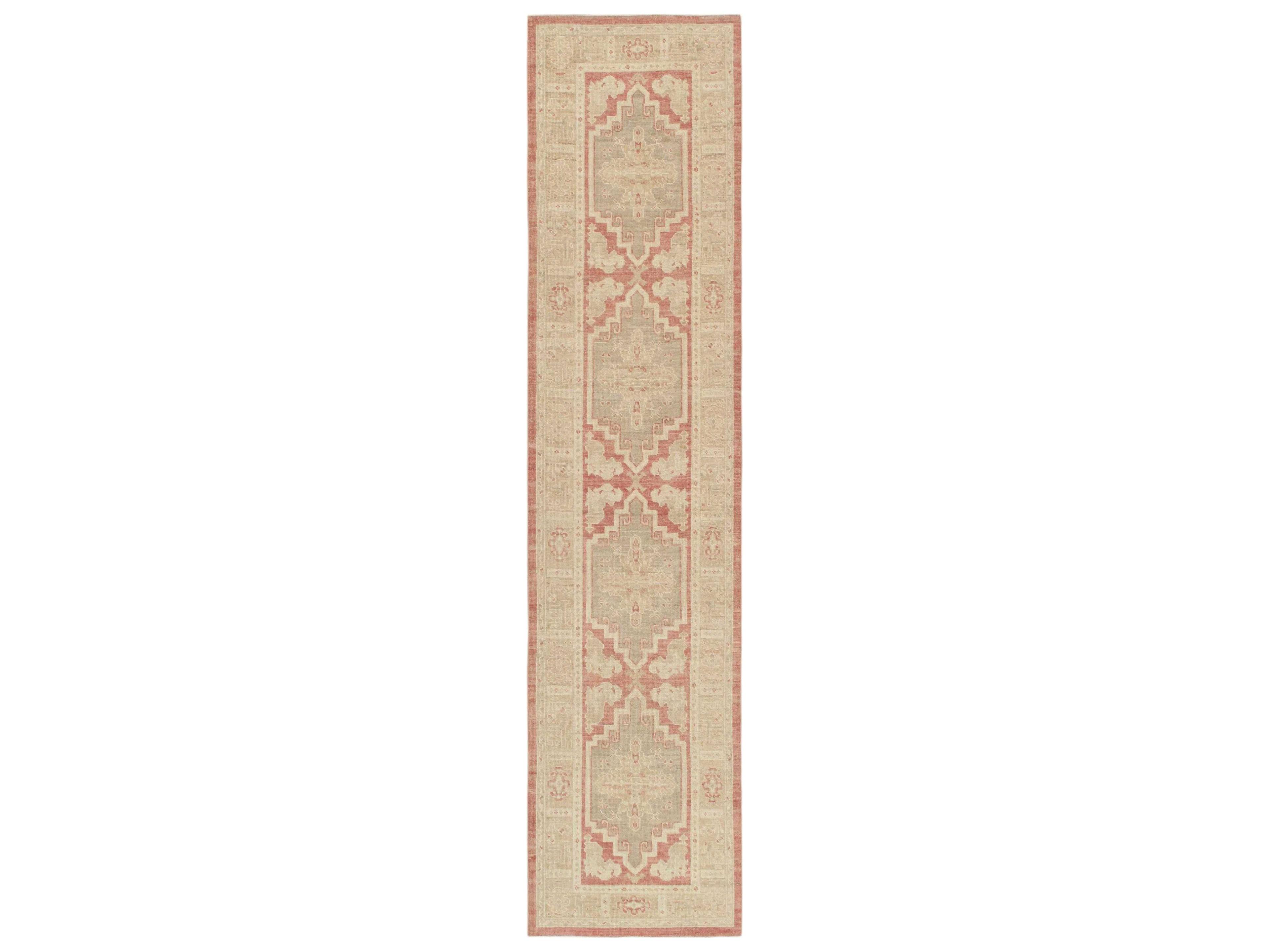 Pasargad Home Oushak Bordered Runner Area Rug