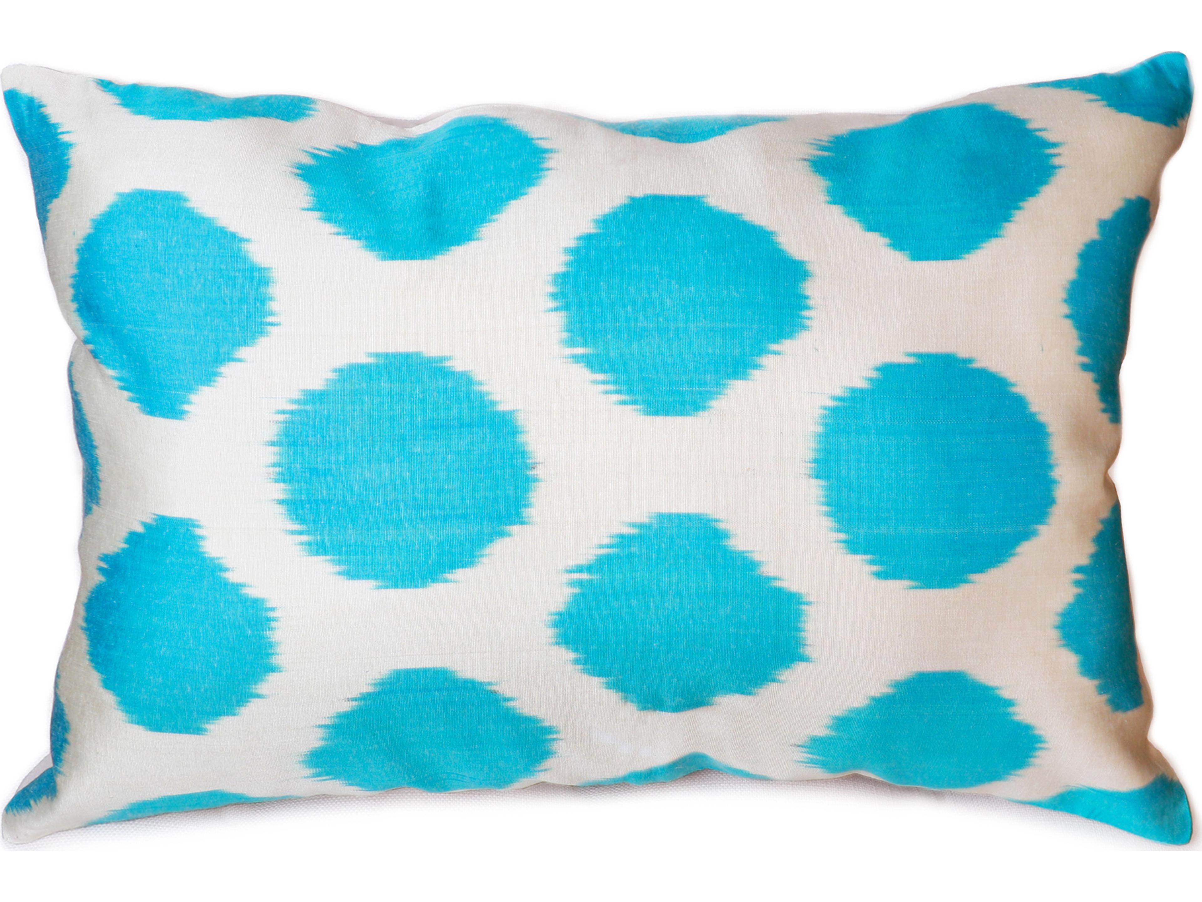 Pasargad Home Ikat Velvet Aqua Pillow