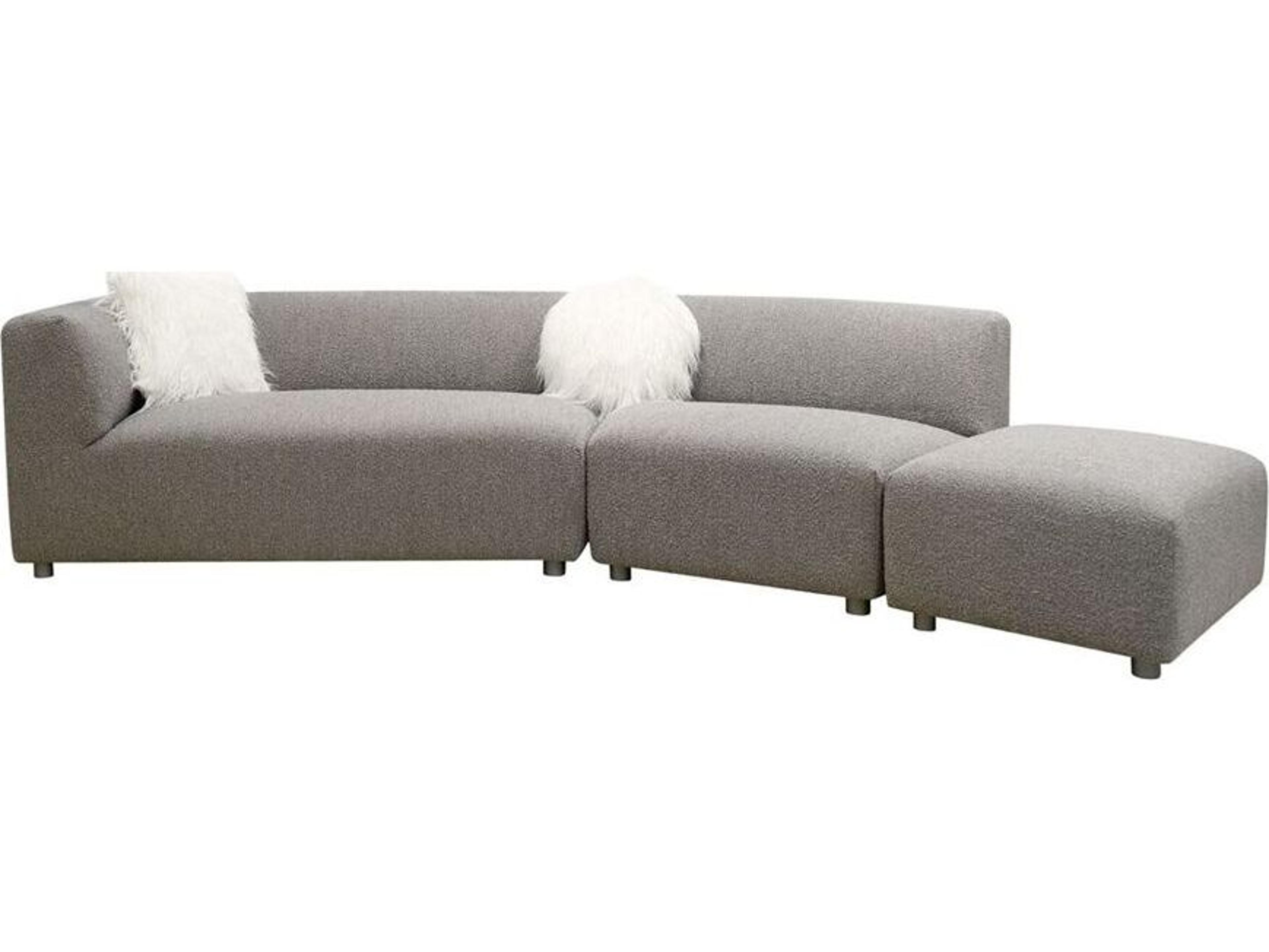 Pasargad Home Noho Portofino Gray Upholstered Sectional Sofa