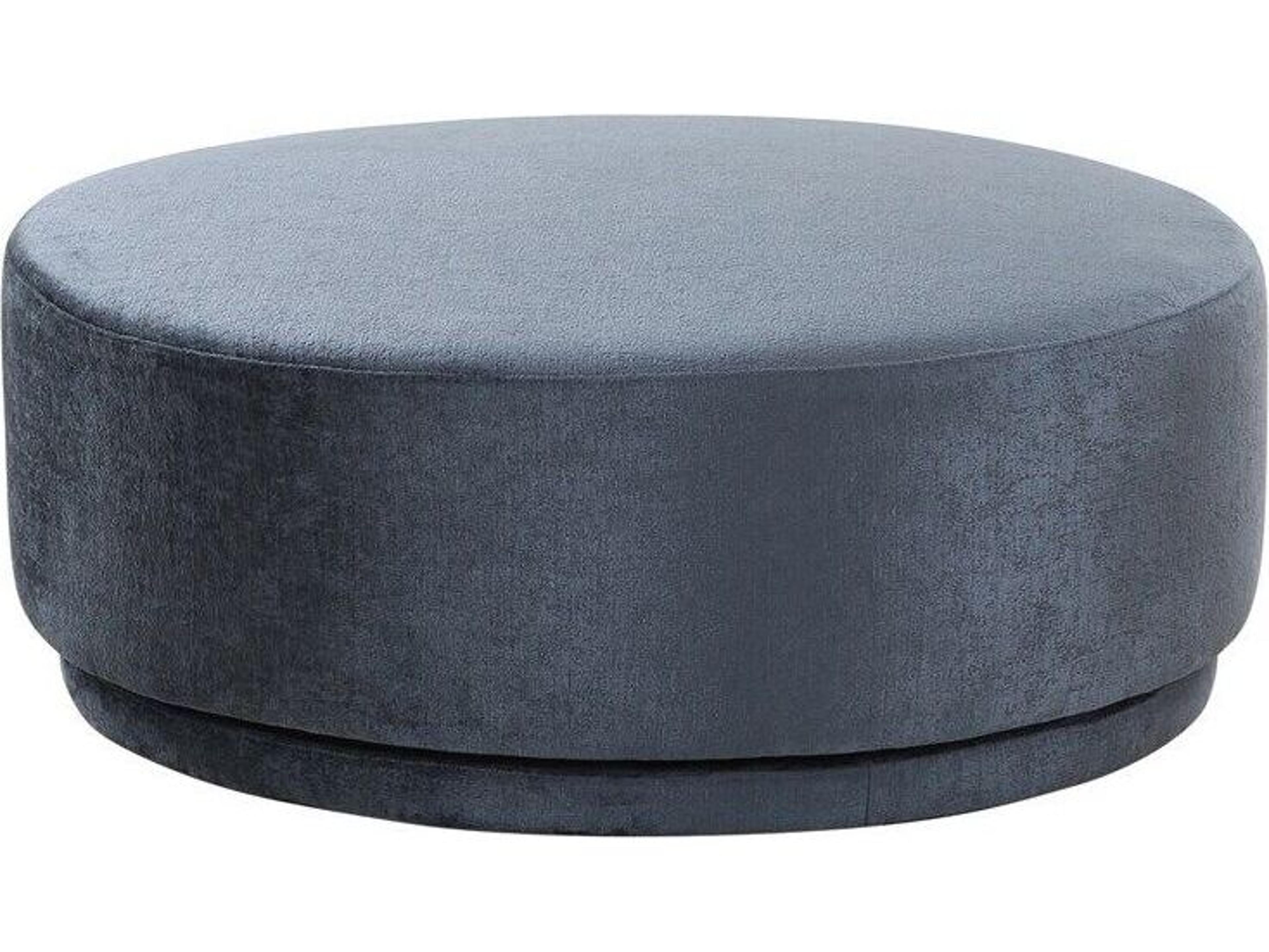 Pasargad Home Noho Cielo Blue Upholstered Ottoman