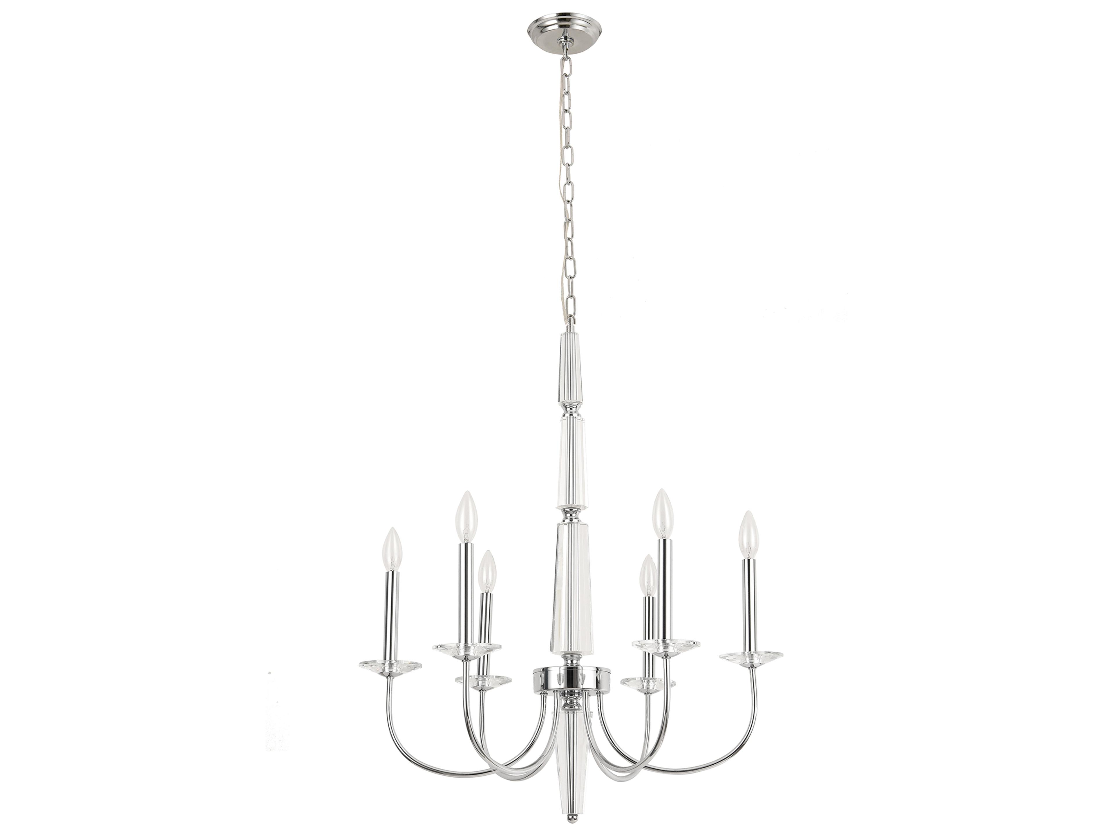 Pasargad Home Vicenza Hestia 6-Light Silver Candelabra Chandelier