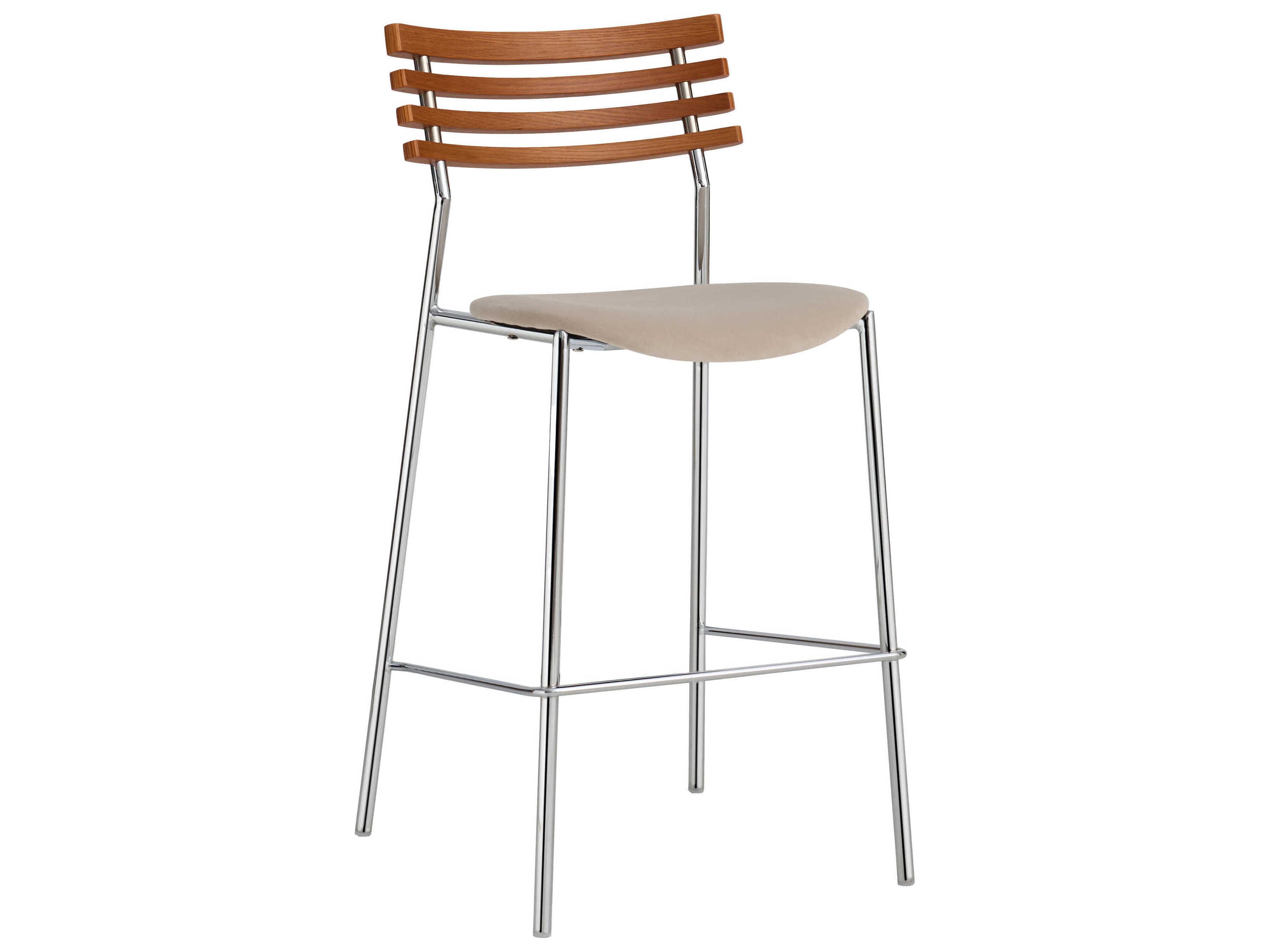 Pasargad Home Osaka Saga Beige Upholstered Bar Stool Set of 2