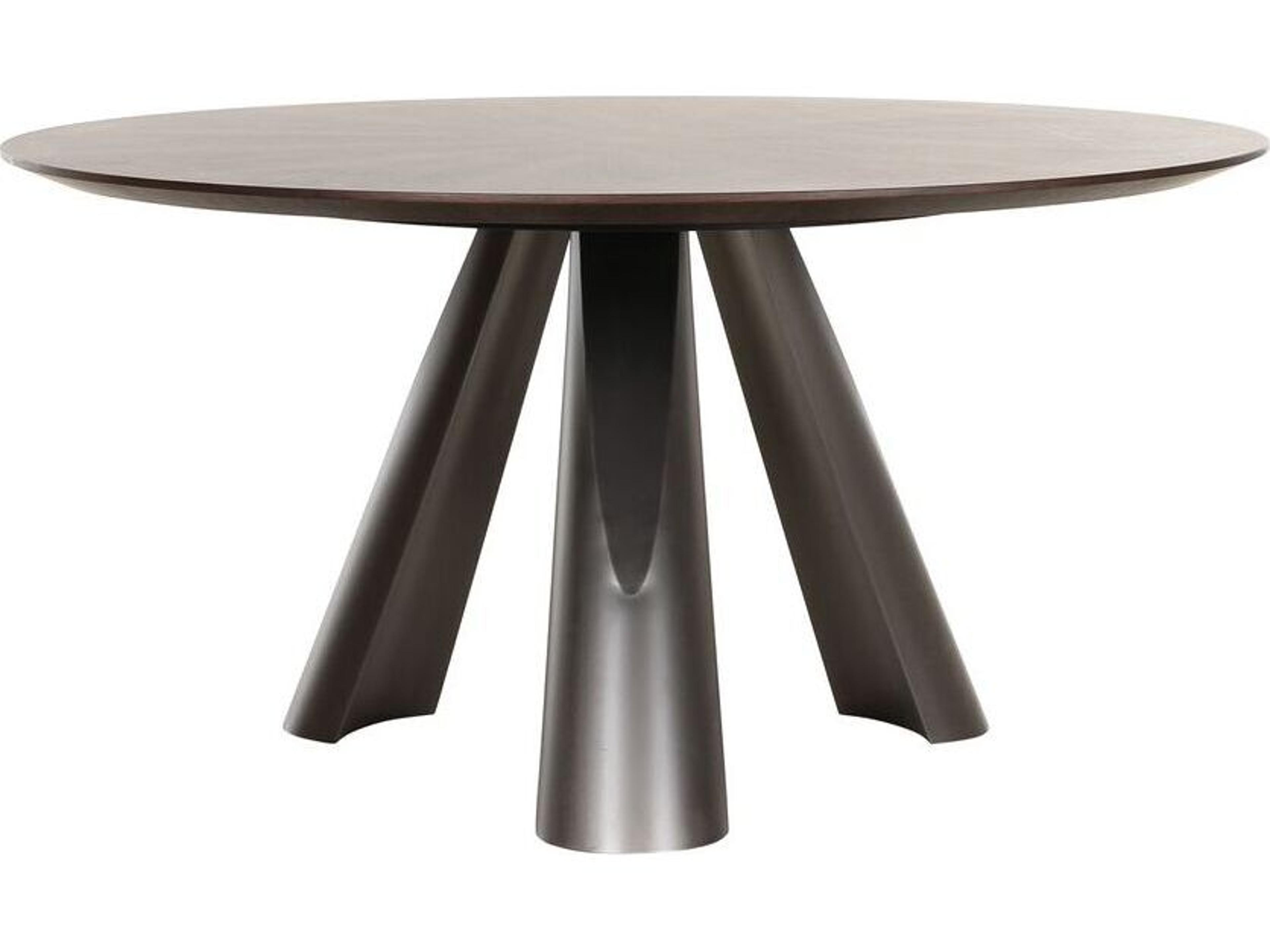 Pasargad Home Sorano Novara Round Wood Dark Brown Dining Table