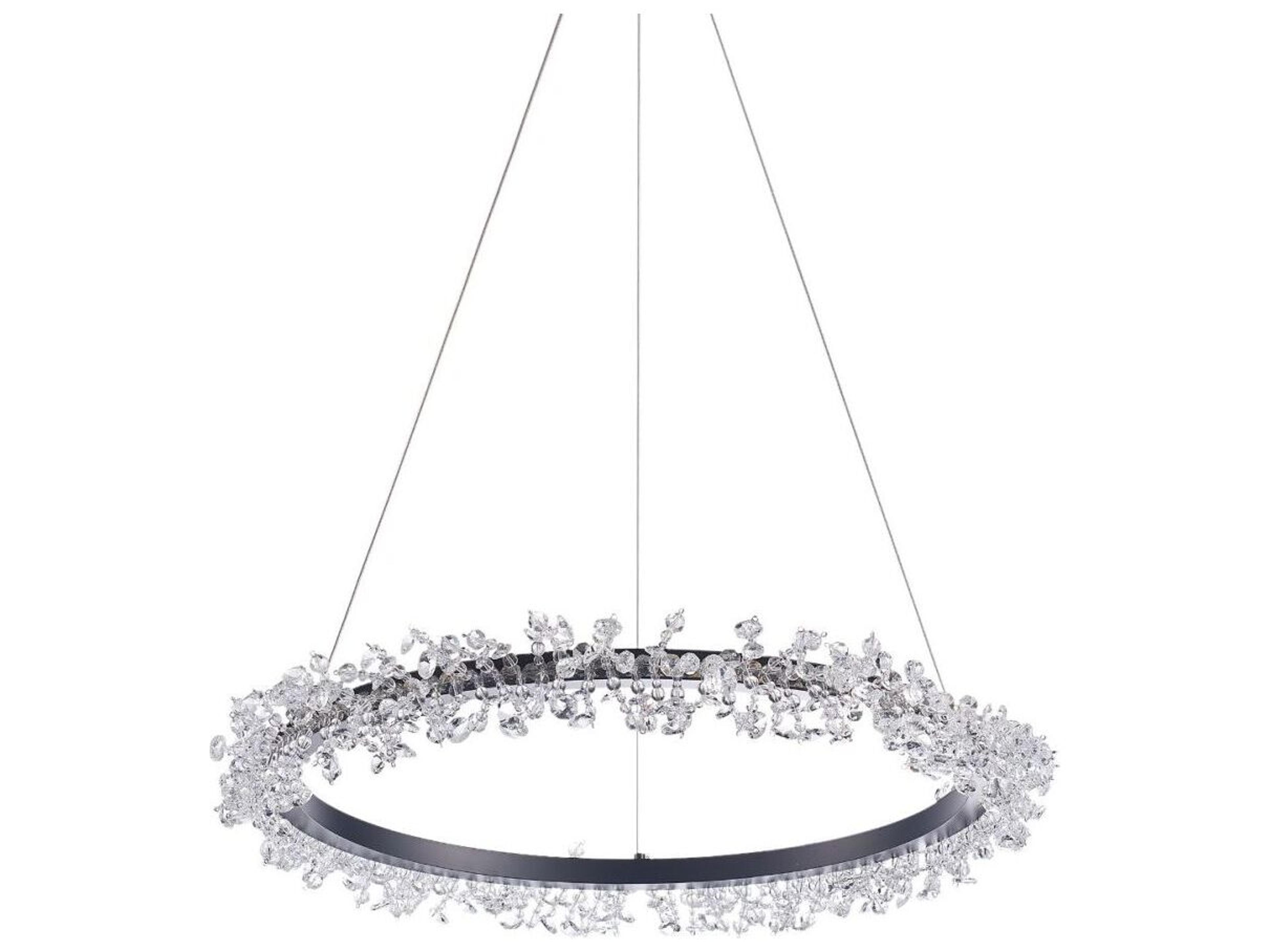 Pasargad Home Bliss Claire 1-Light Silver Black Round Chandelier