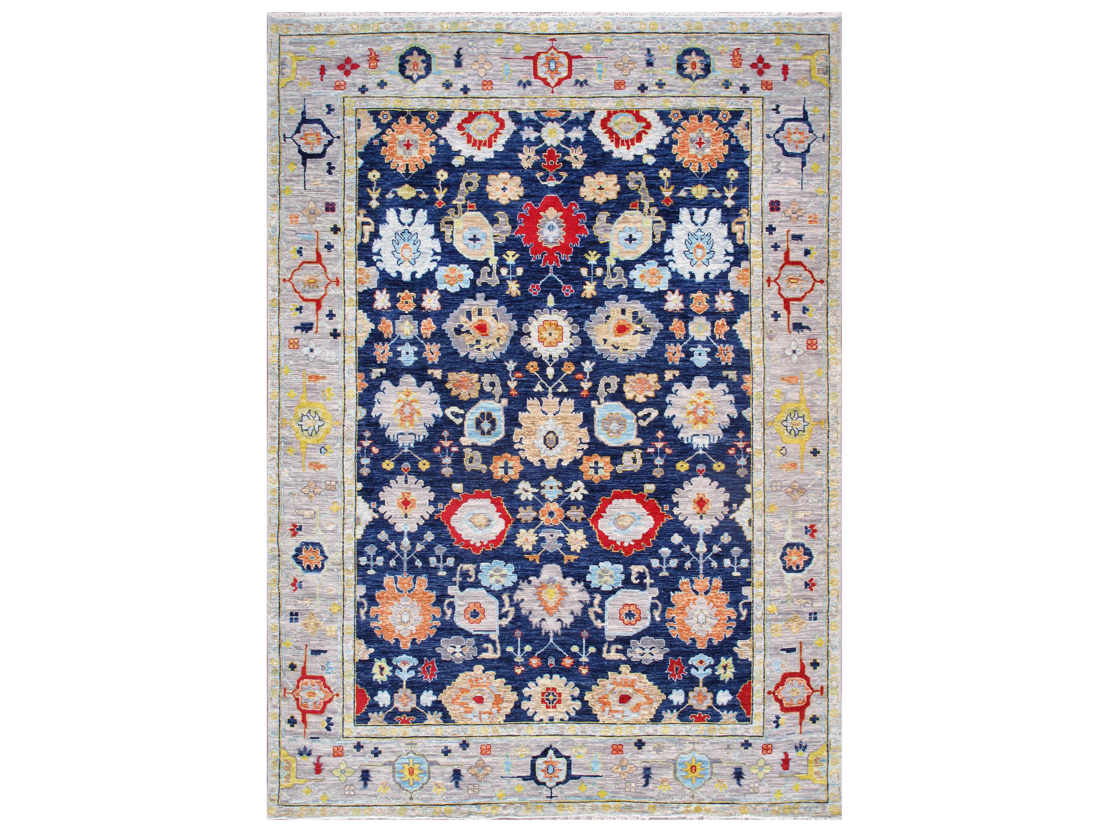 Pasargad Home Oushak Bordered Area Rug
