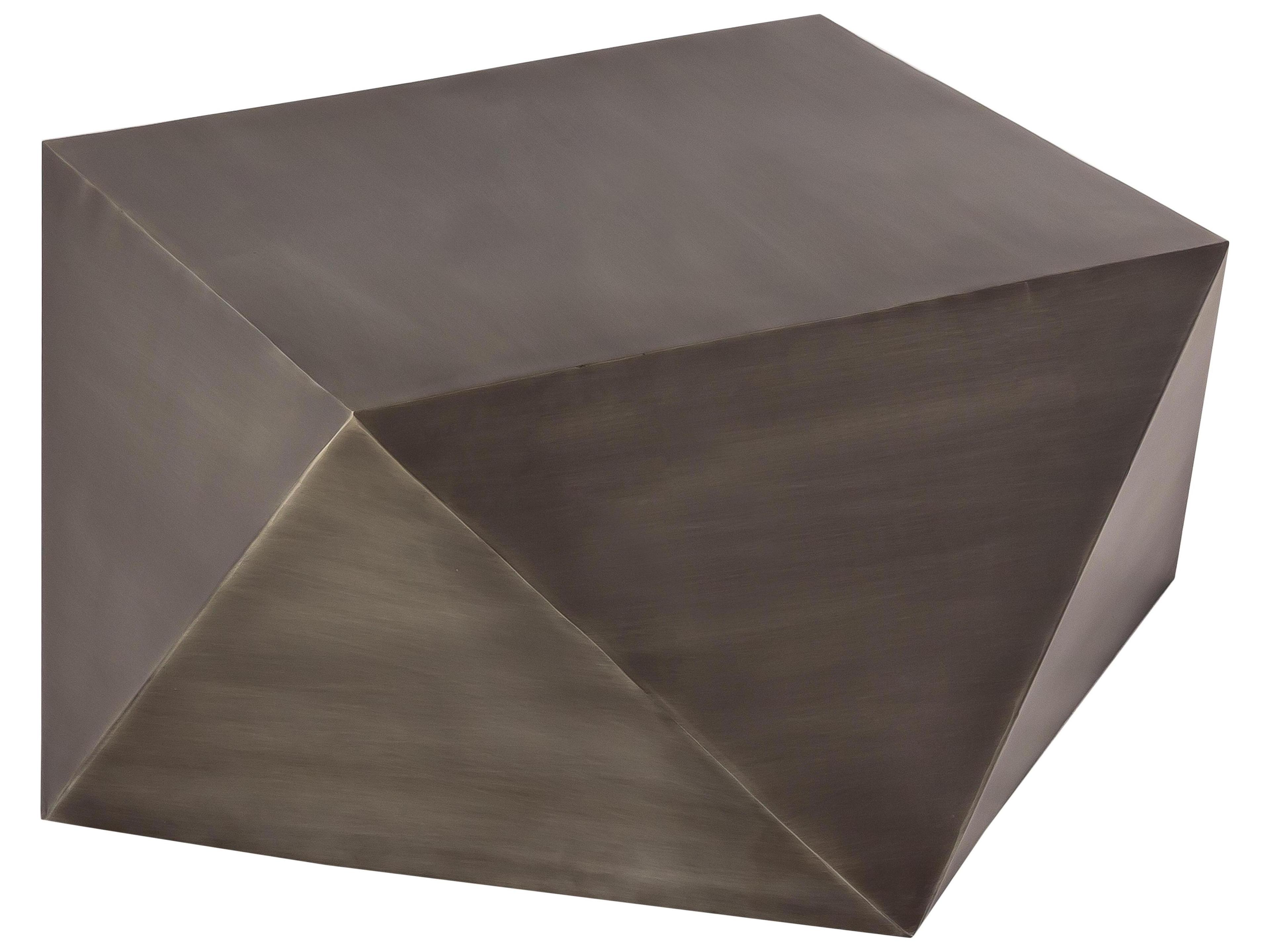 Pasargad Home Byzantine Dimitri Square Metal Antique Grey Coffee Table