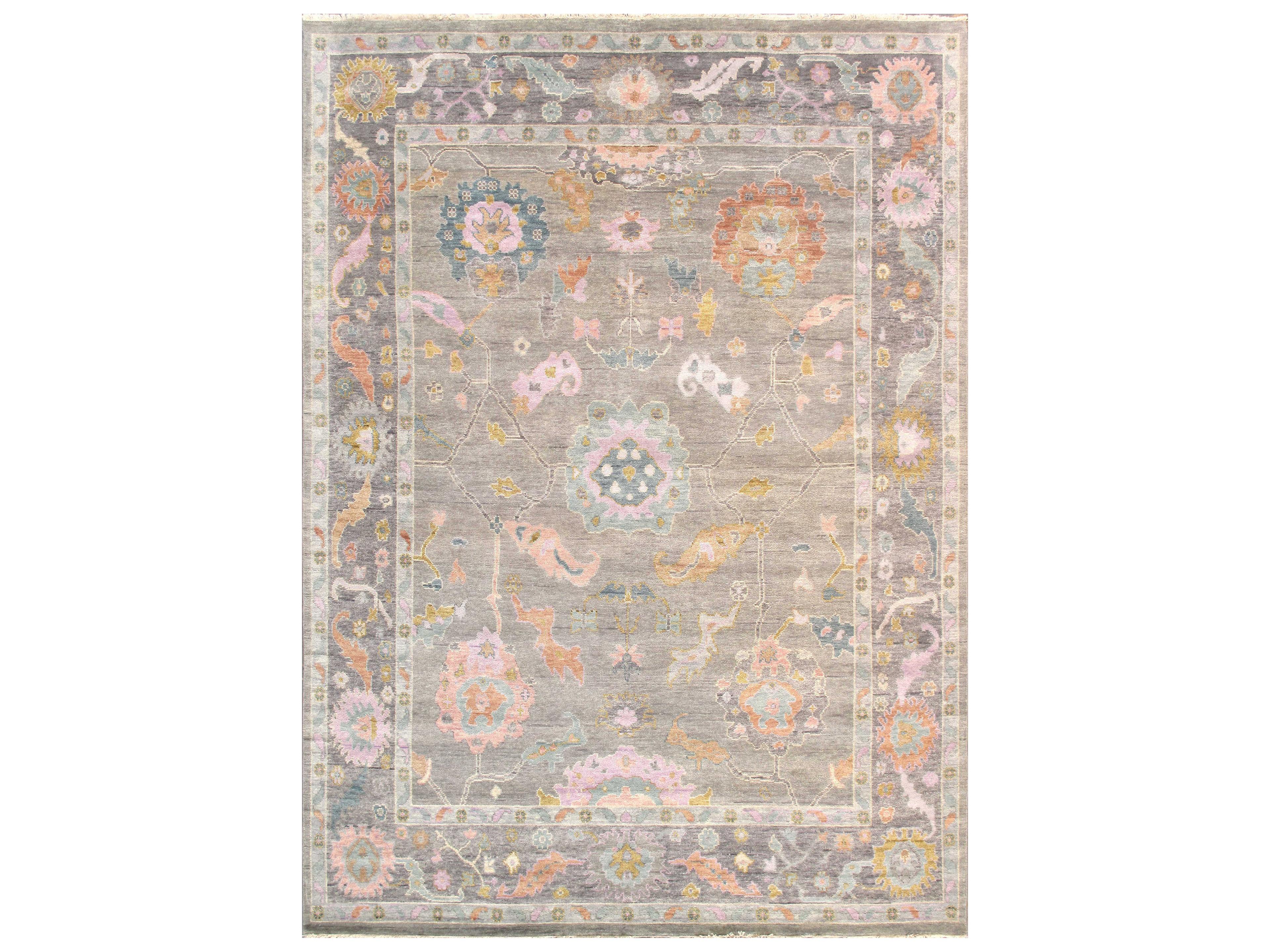 Pasargad Home Oushak Bordered Area Rug
