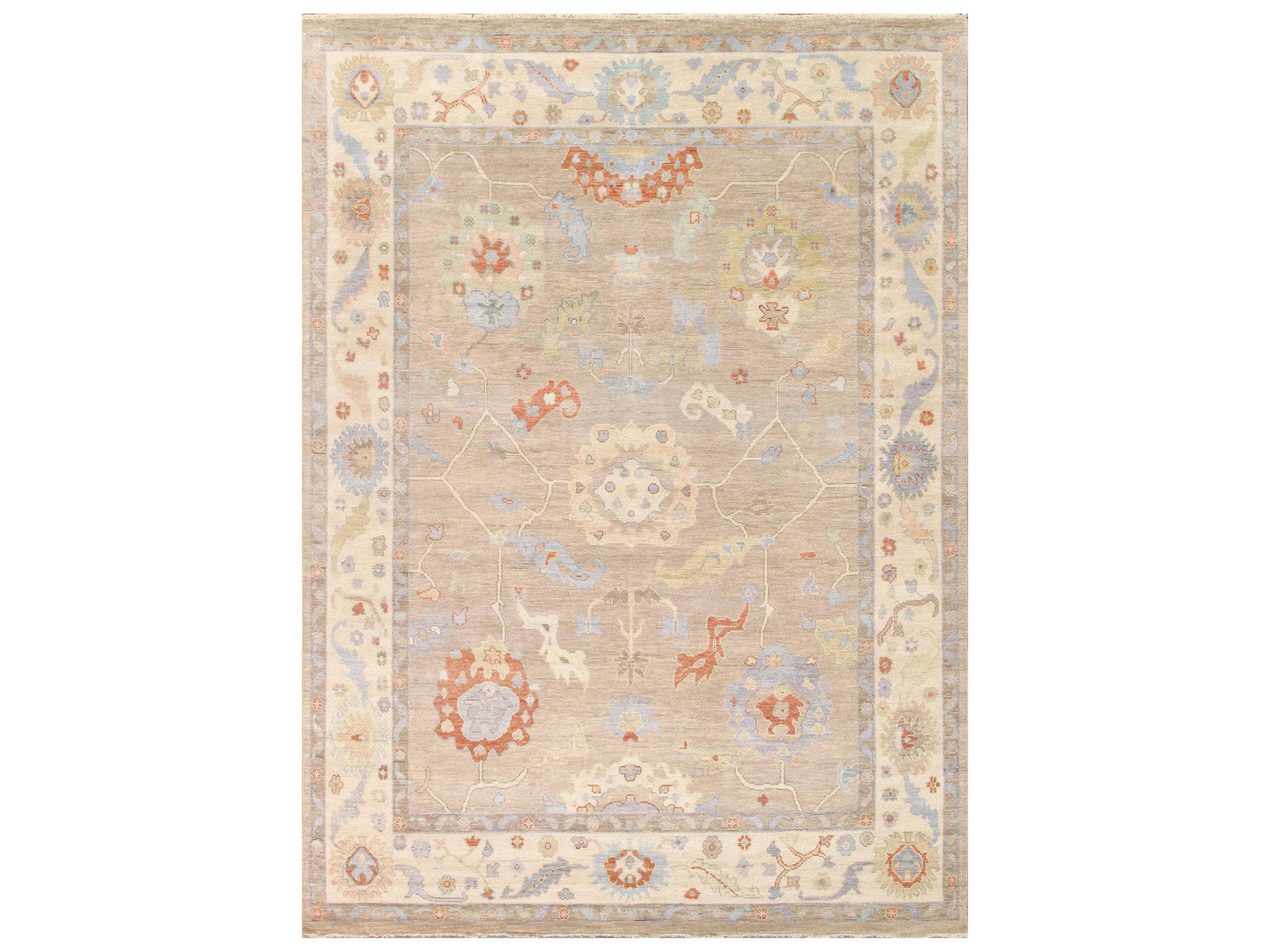 Pasargad Home Oushak Bordered Area Rug