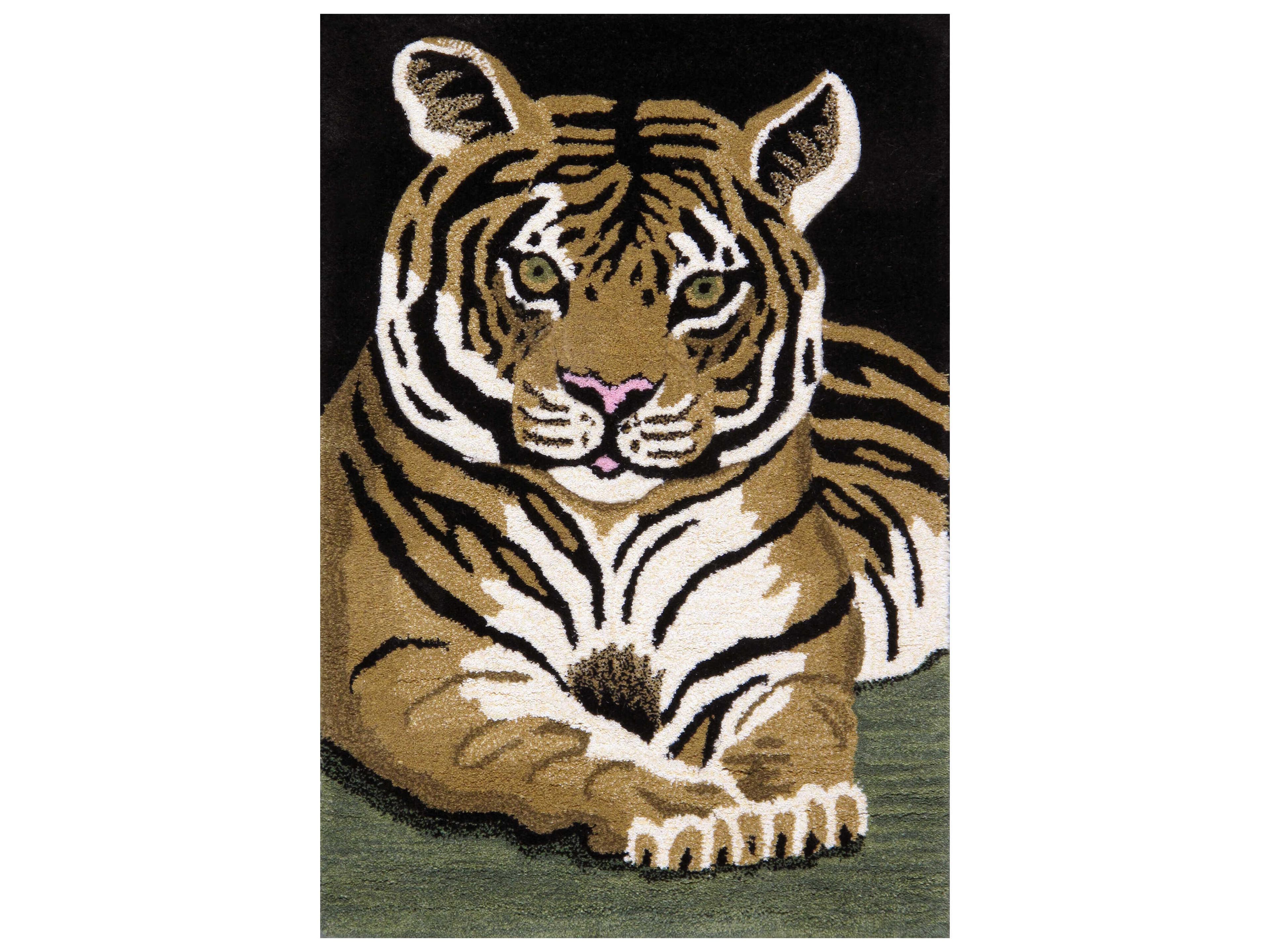 Pasargad Home Forest Tiger Animal Prints Area Rug