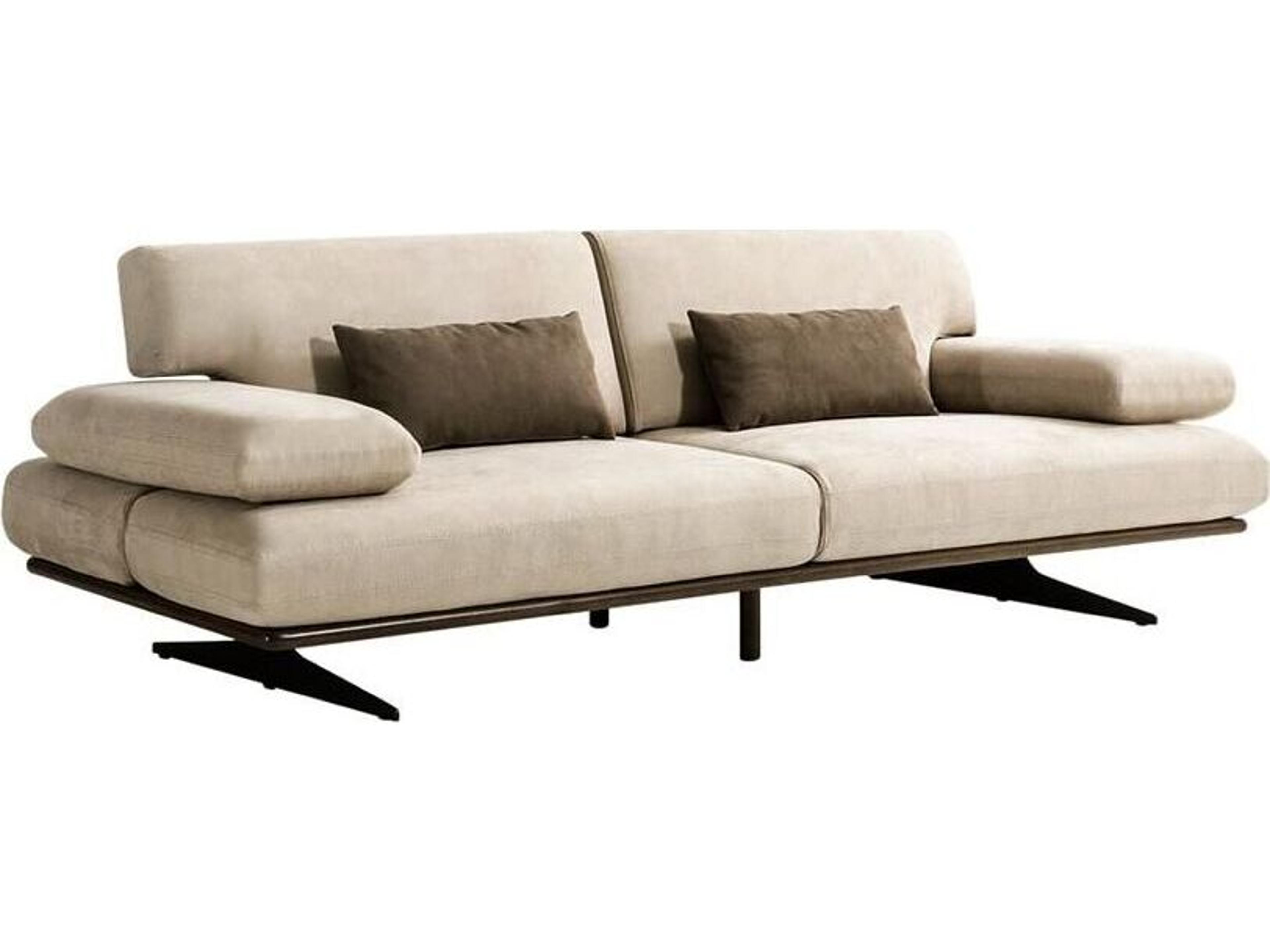 Pasargad Home Positano Delano Dark Beige Brown Upholstered Sofa