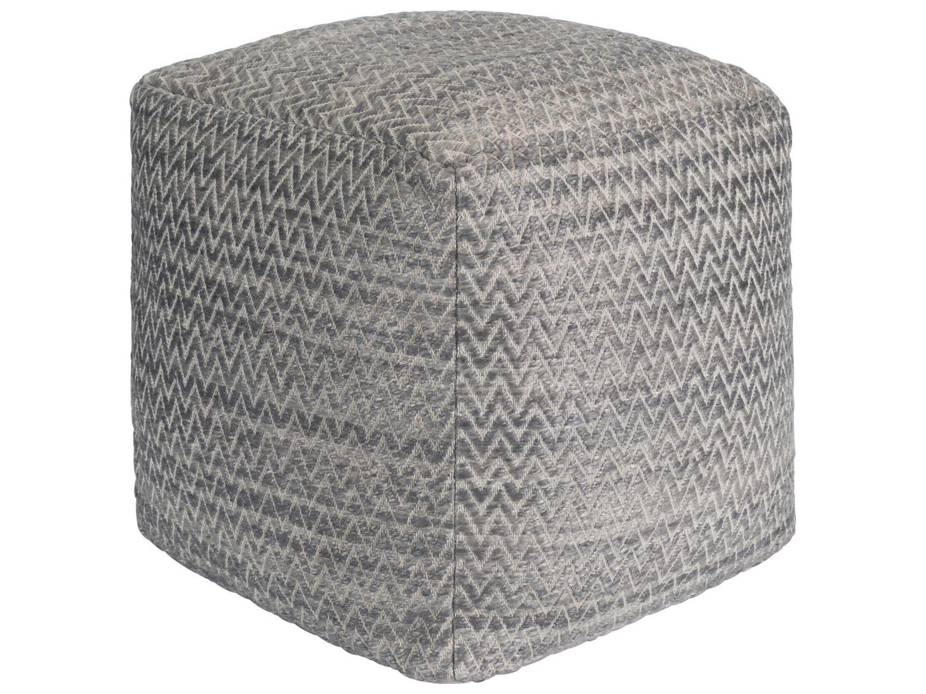 Pasargad Home Galaxy Zig-Zag Grey Pouf