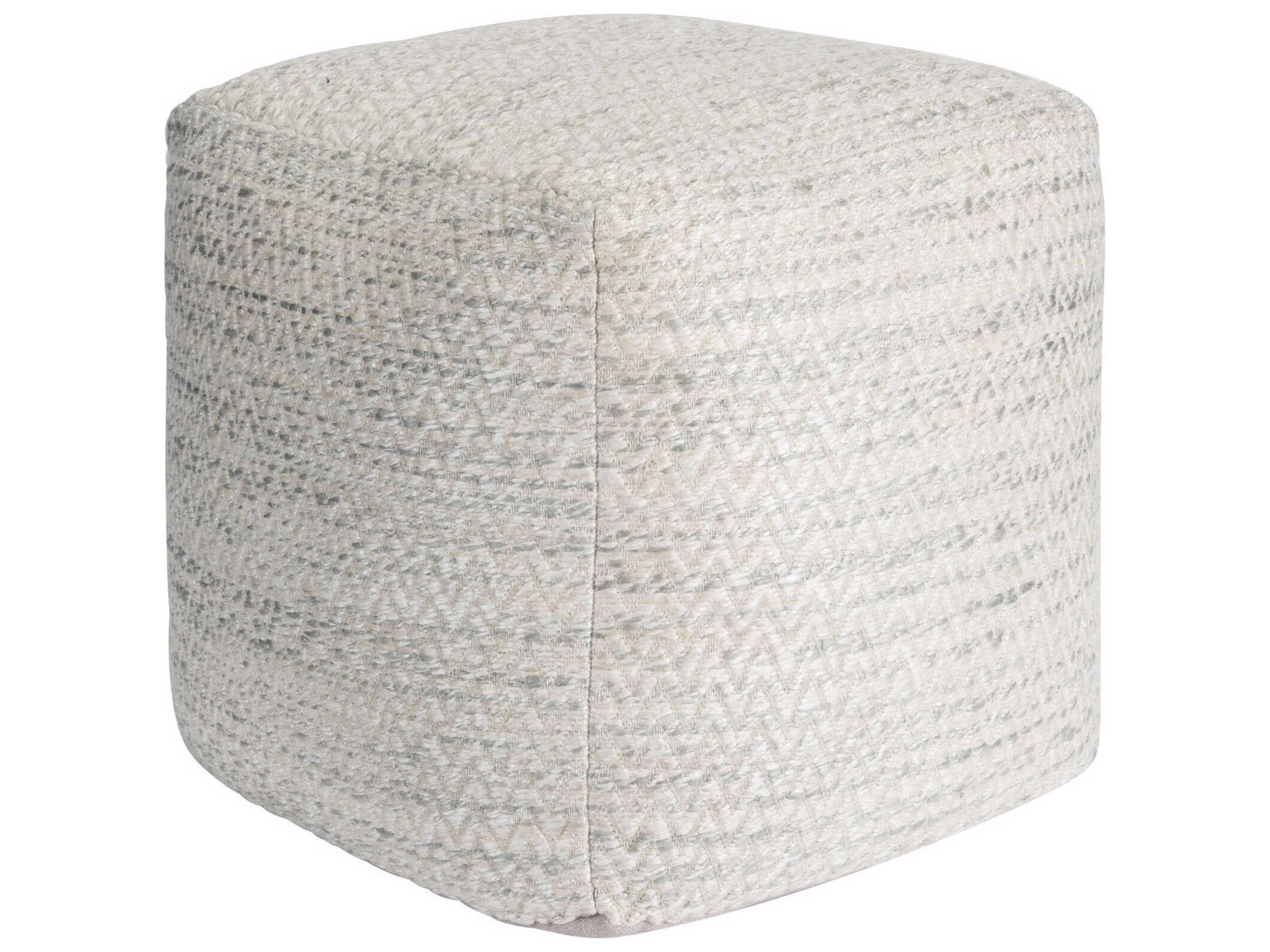 Pasargad Home Galaxy Zig-Zag Ivory Pouf
