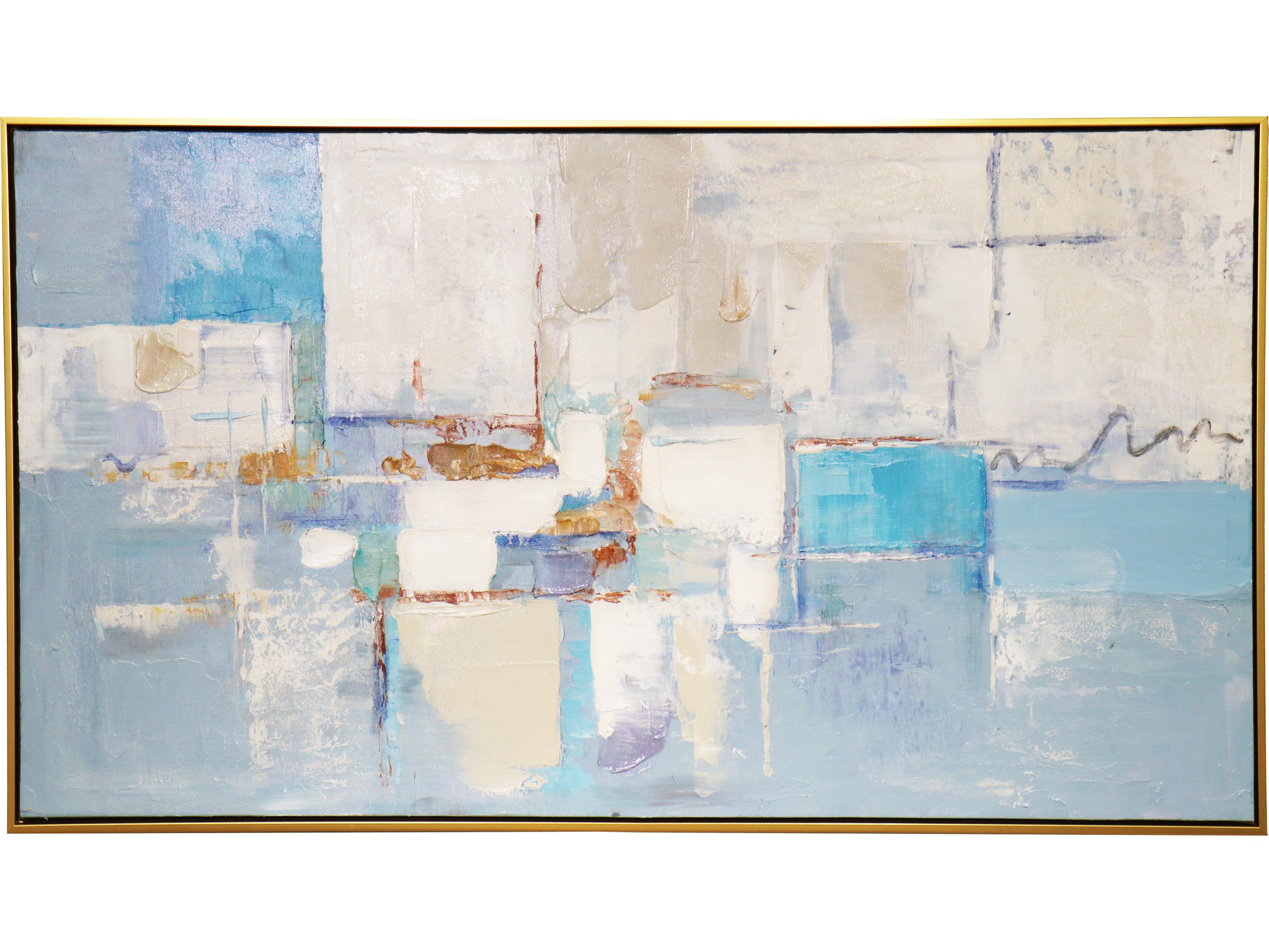 Pasargad Home Lush Whispers Hand-Painted Abstract Oil Painting