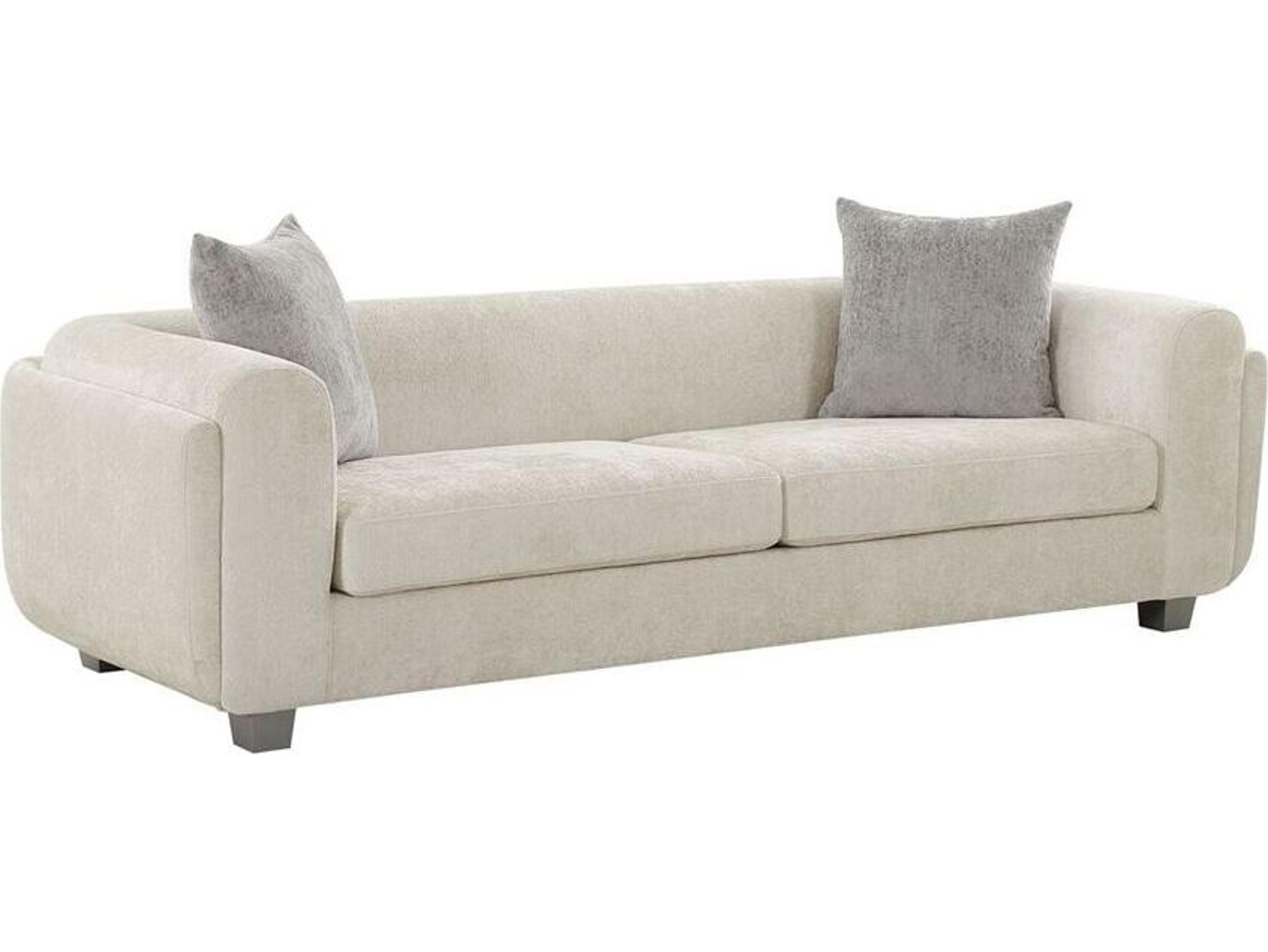 Pasargad Home Noho Bergamo Ivory Silver White Upholstered Sofa