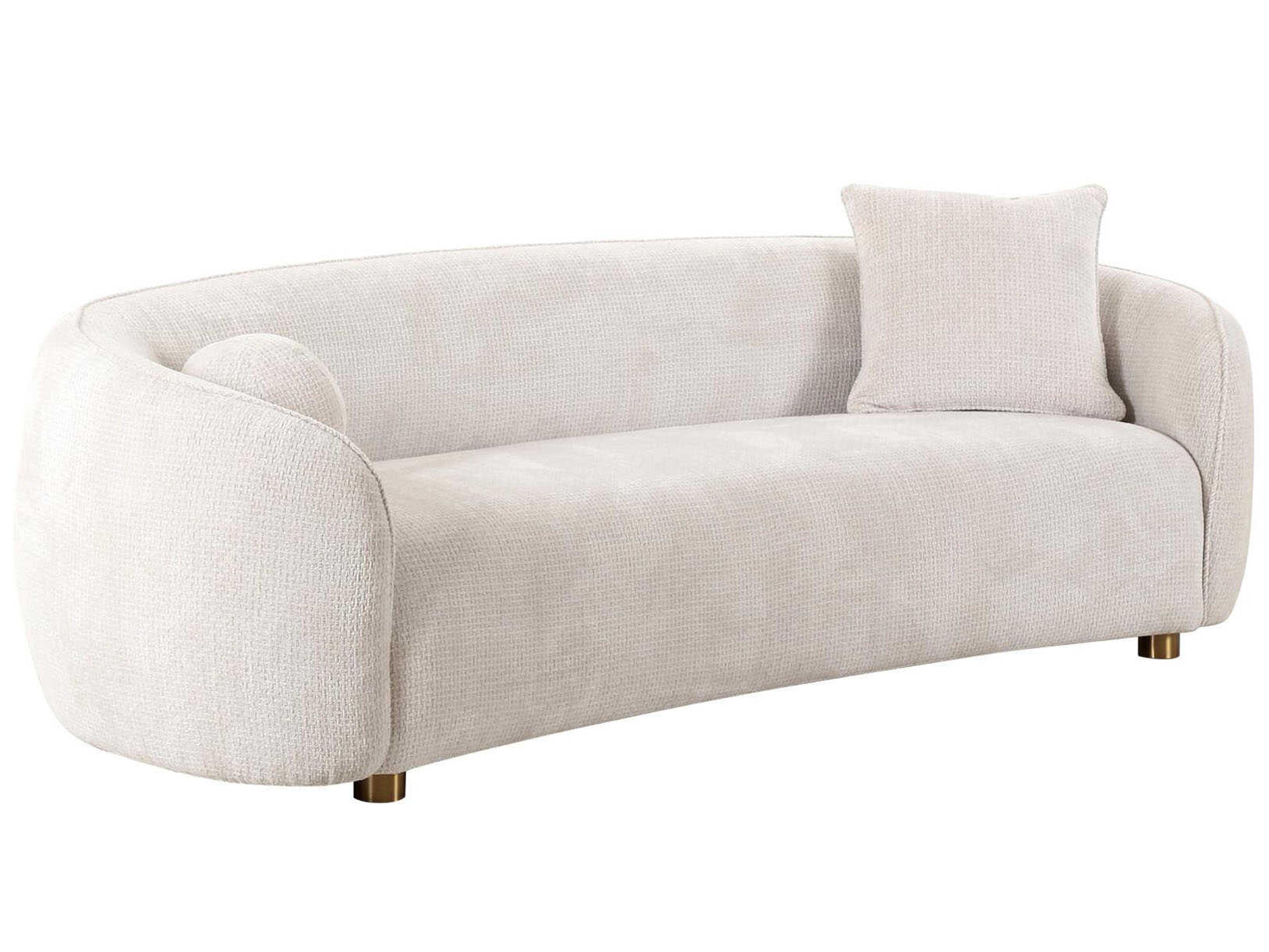 Pasargad Home Noho Zarina Ivory Beige Upholstered Sofa