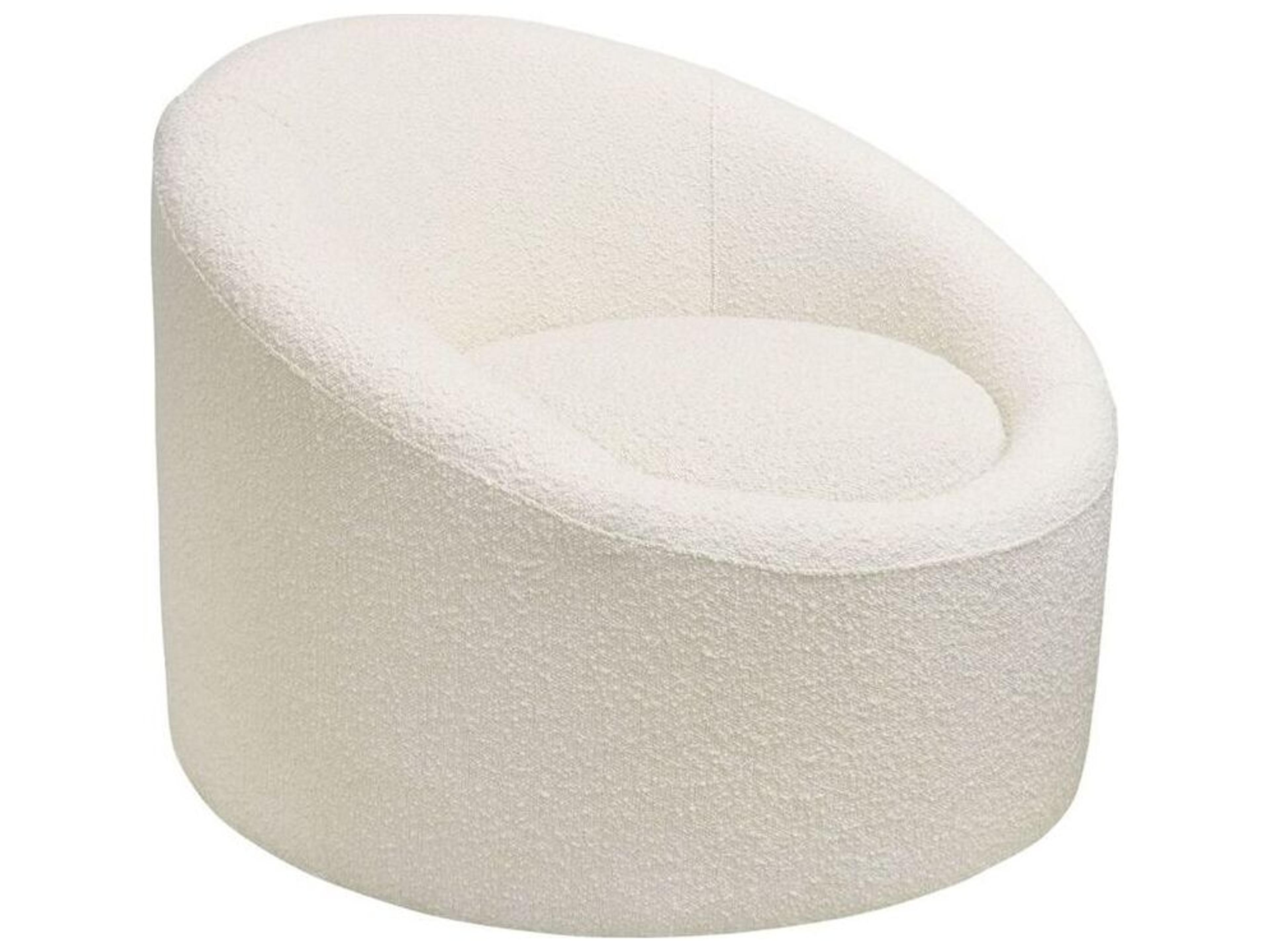 Pasargad Home Noho Sienna Swivel White Accent Chair