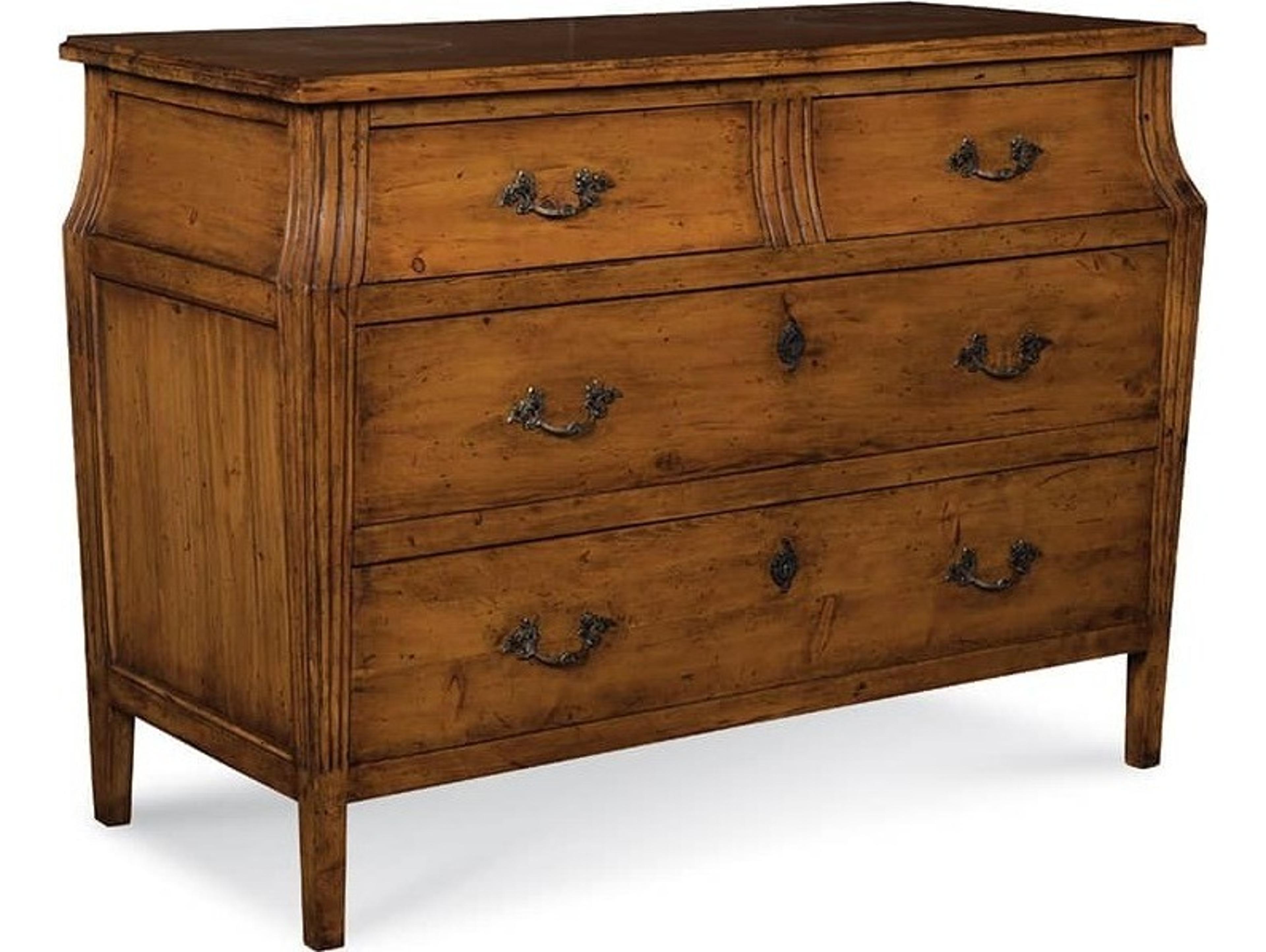Port Eliot 4-Drawers Brown Pine Wood Dresser