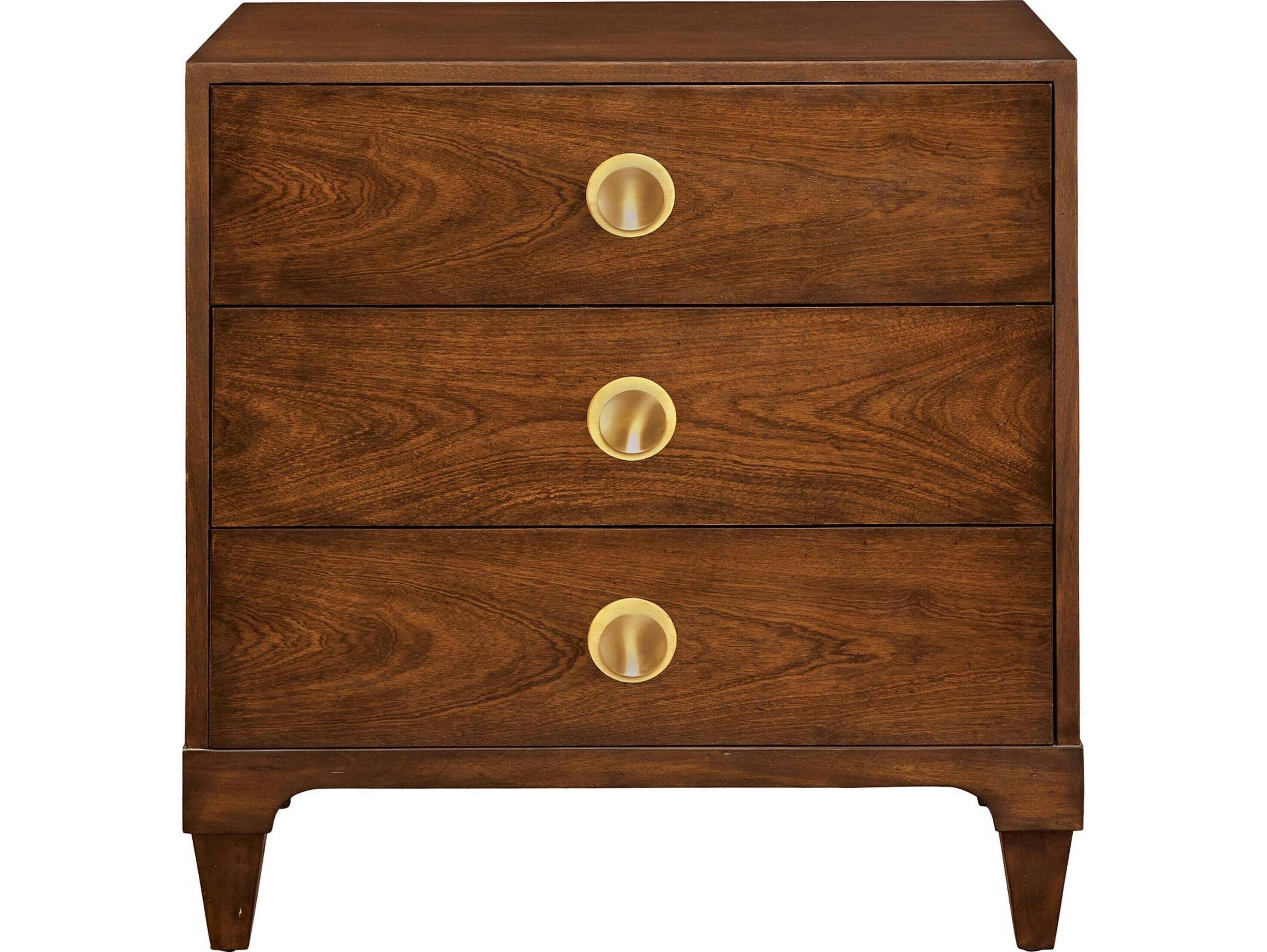 Port Eliot 3-Drawers Brown Mahogany Wood Dresser
