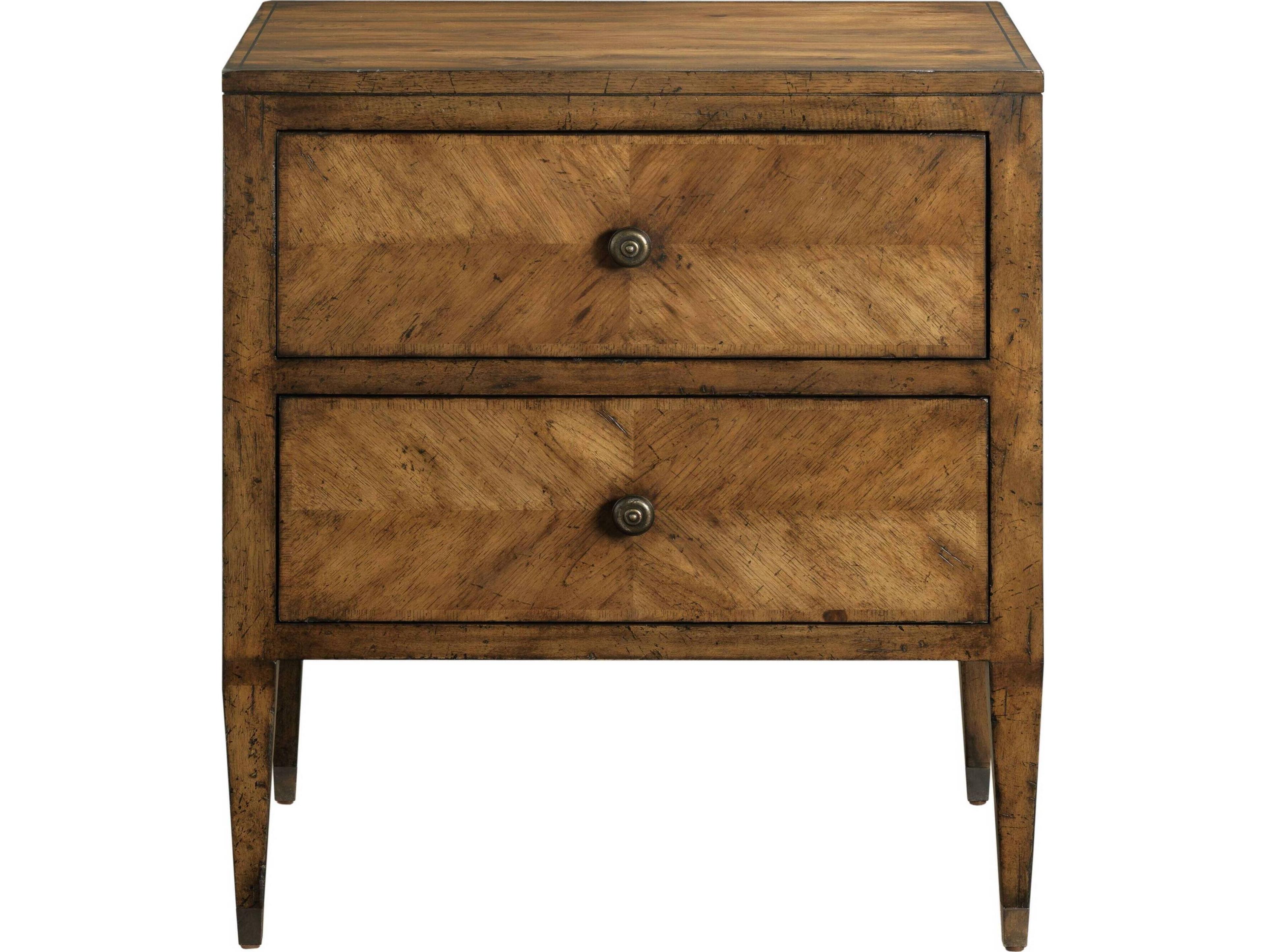 Port Eliot 2-Drawers Brown Nightstand