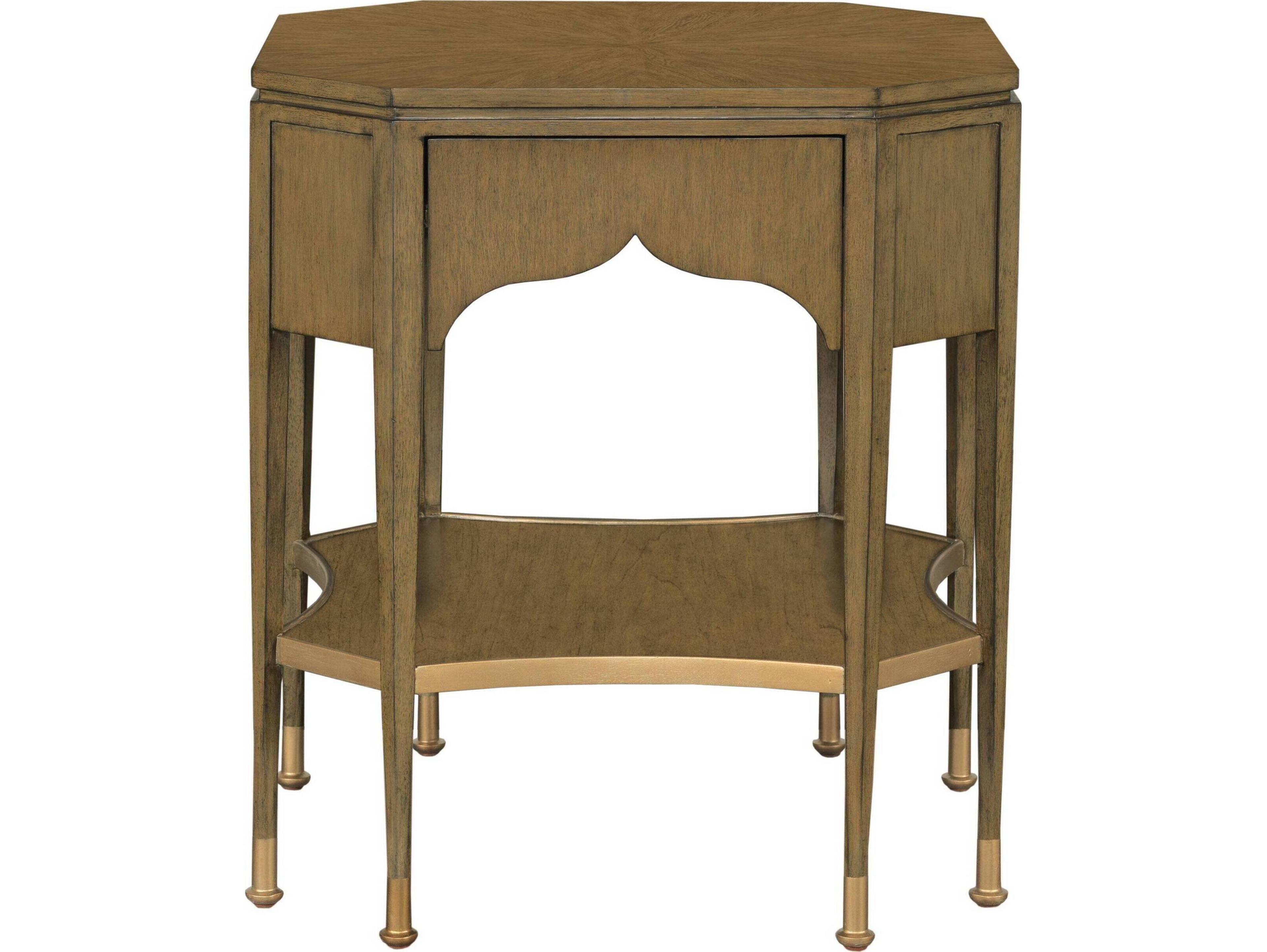 Port Eliot Octagon Wood Light Walnut End Table