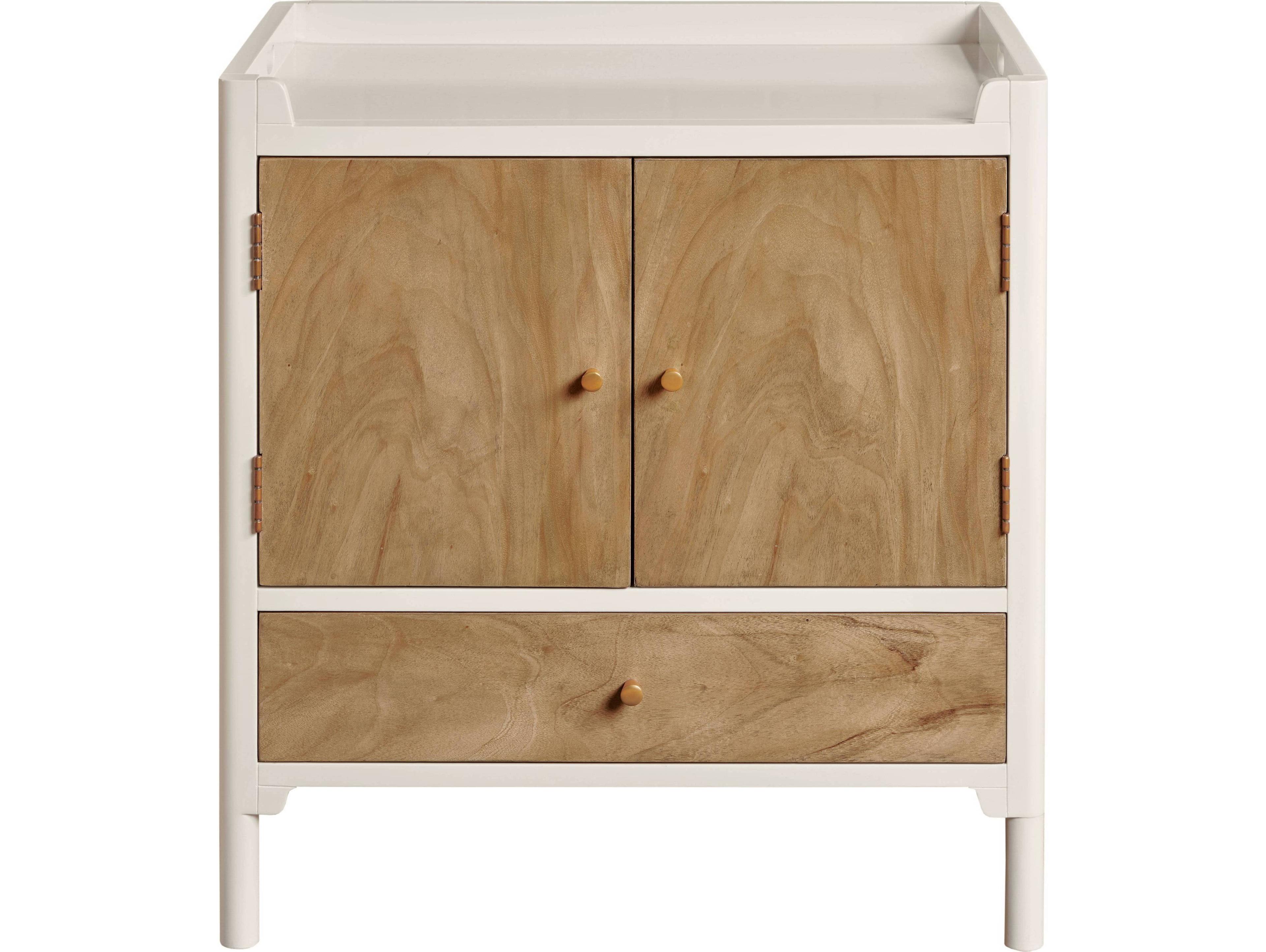 Port Eliot 1-Drawer White Nightstand