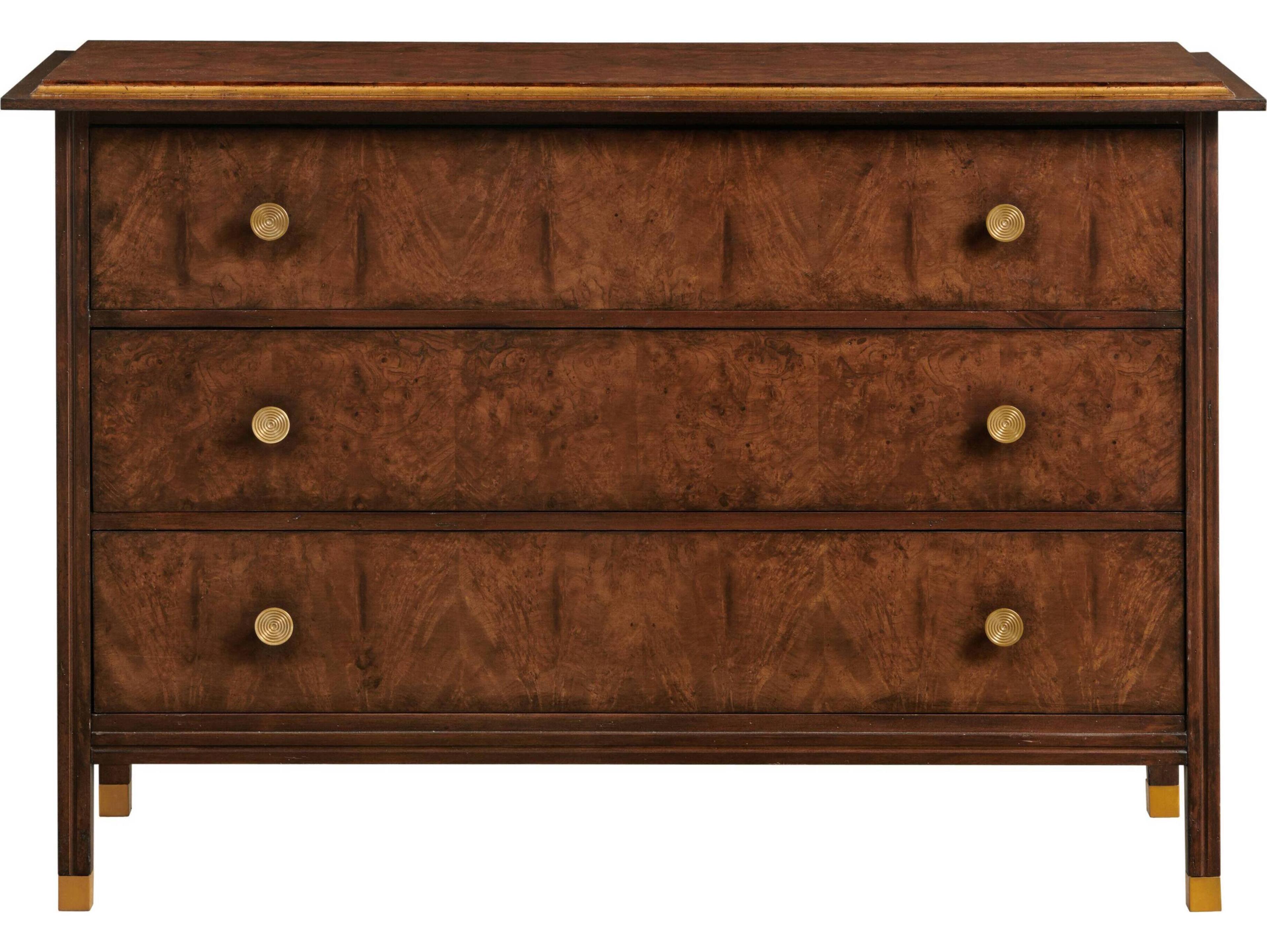 Port Eliot 3-Drawers Brown Mahogany Wood Dresser