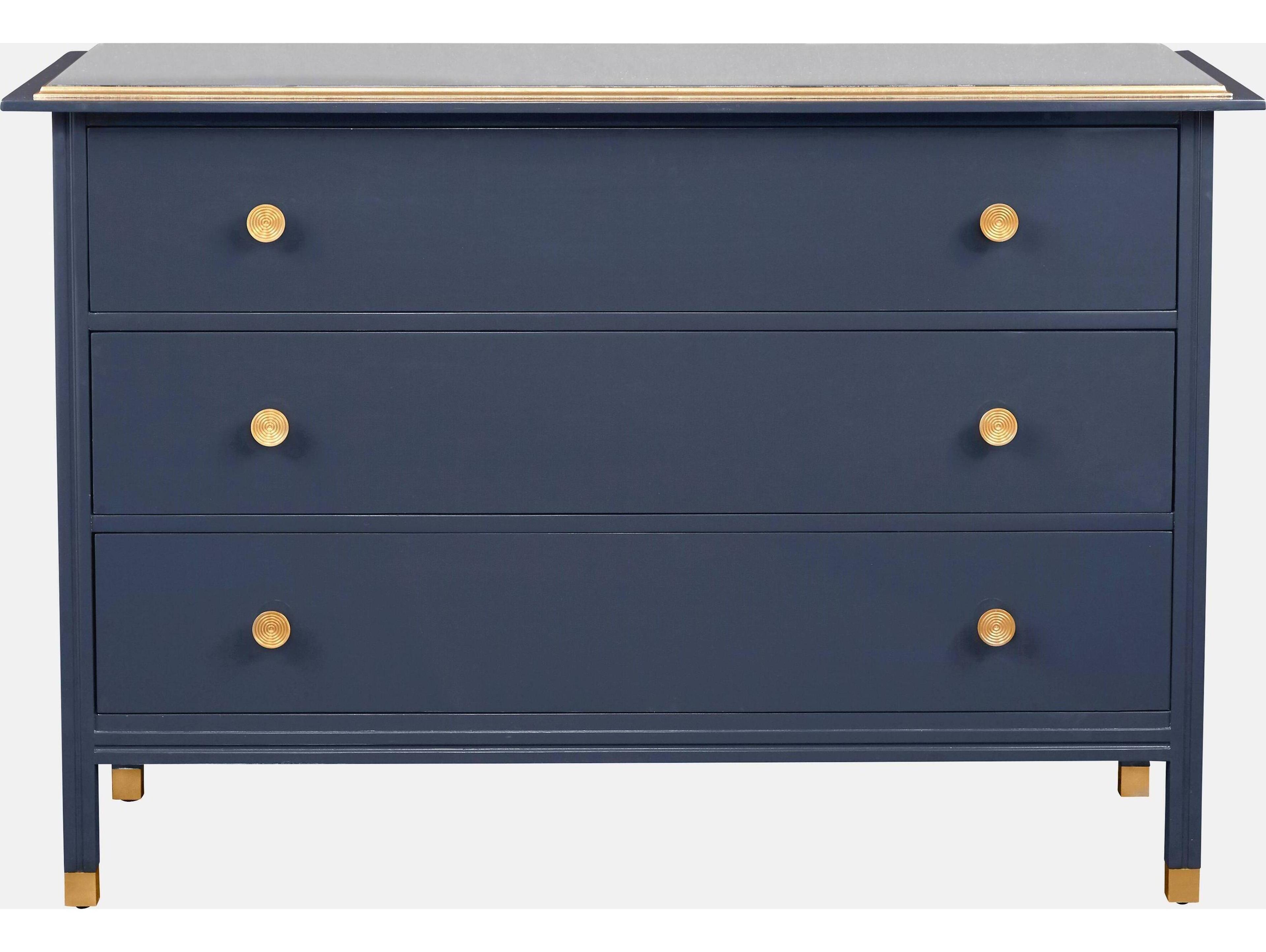 Port Eliot 3-Drawers Blue Dresser