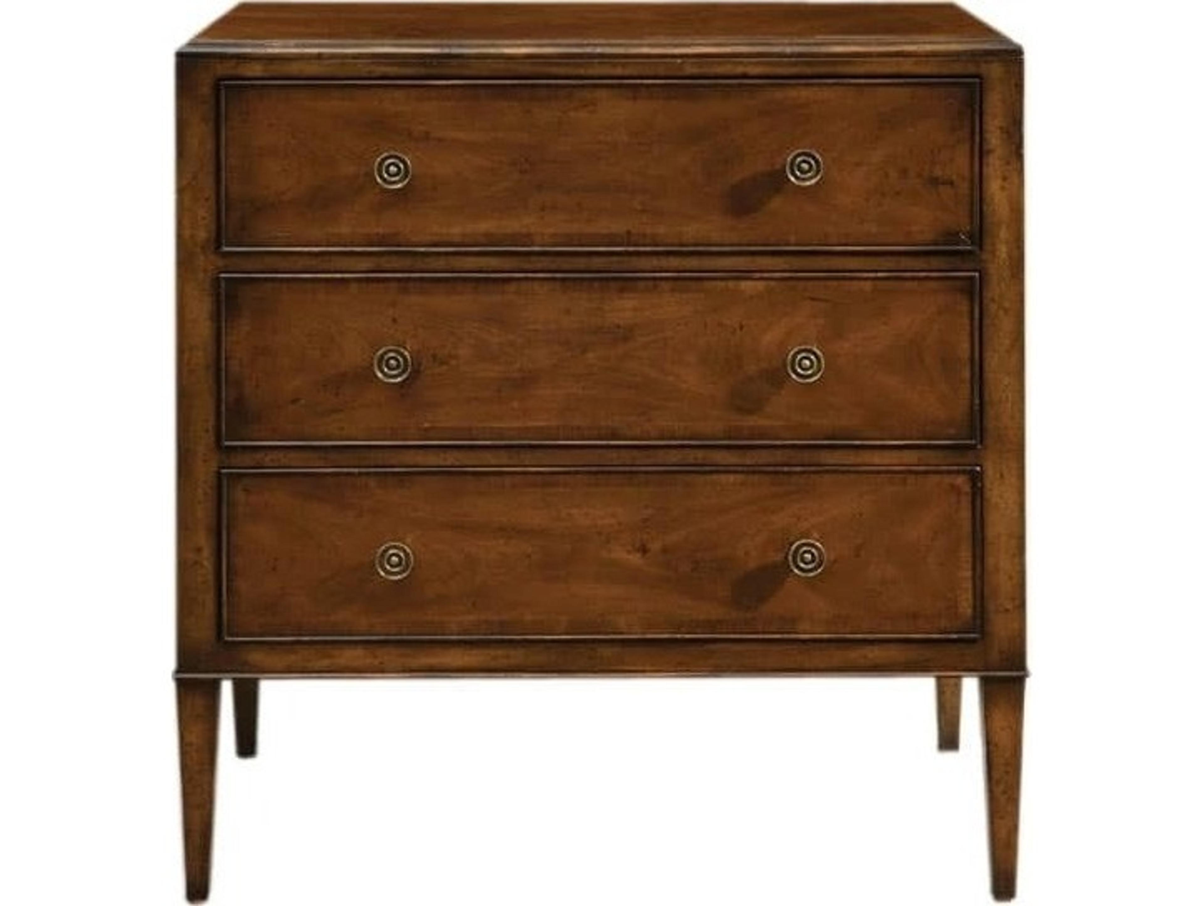 Port Eliot 3-Drawers Brown Mahogany Wood Dresser