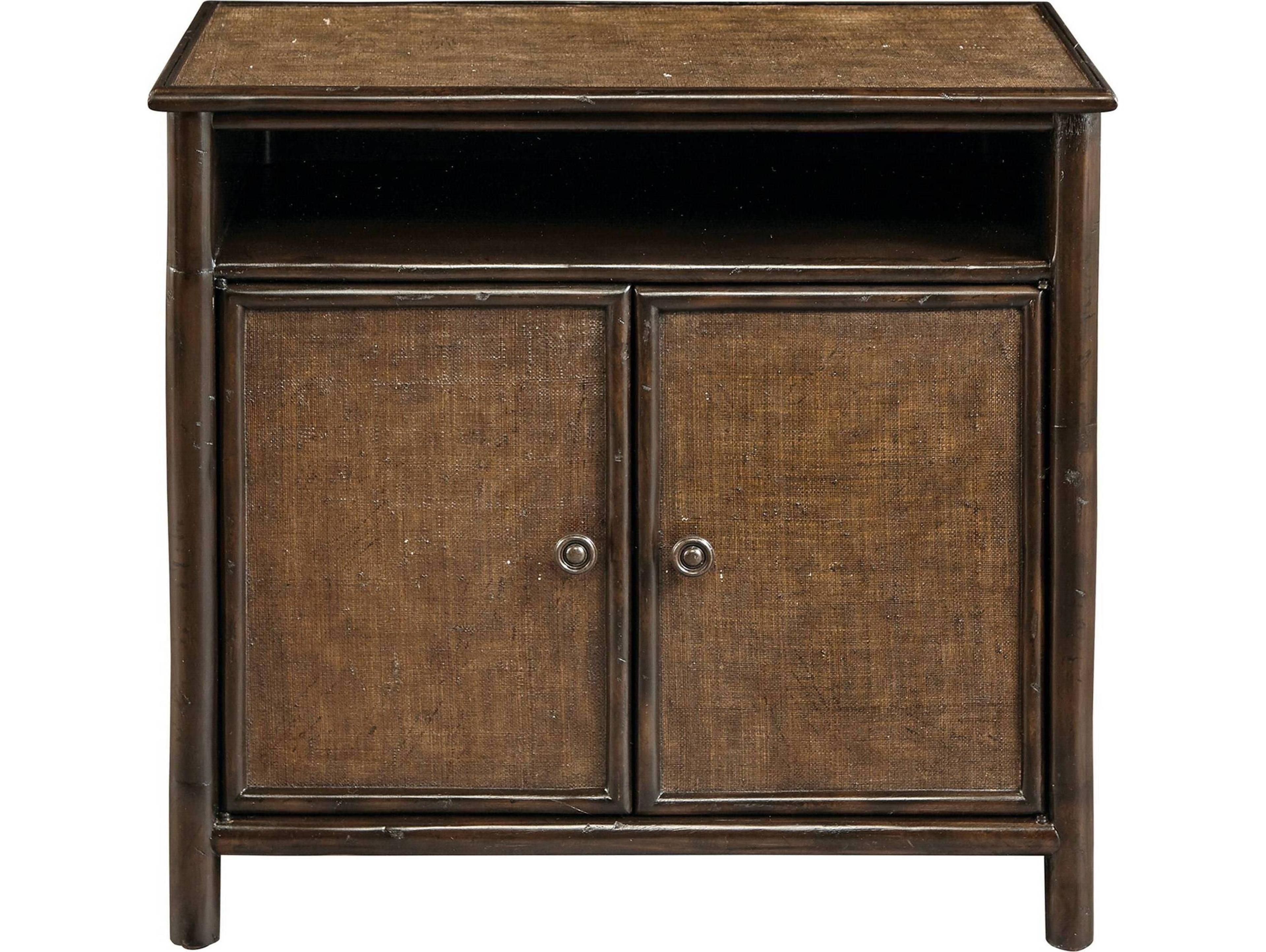 Port Eliot Brown Rattan Nightstand
