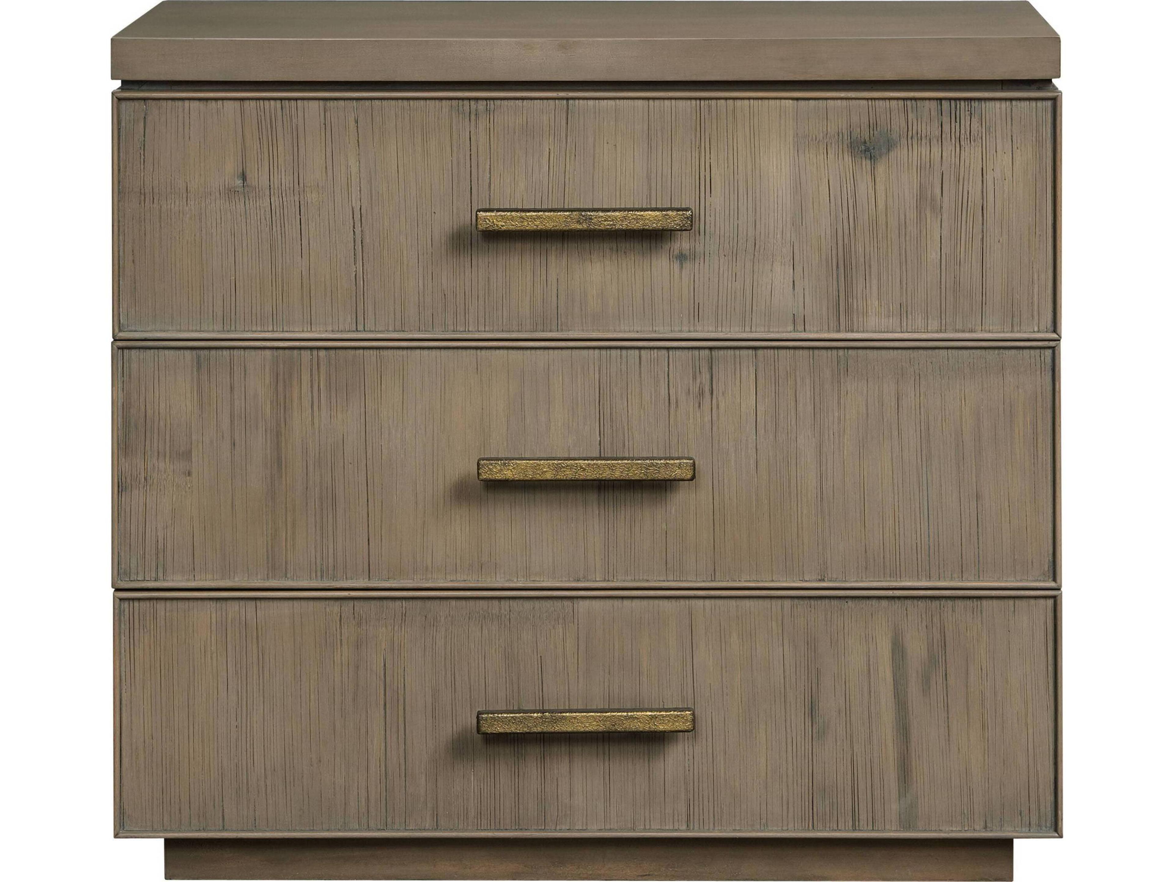 Port Eliot 3-Drawers Gray Nightstand
