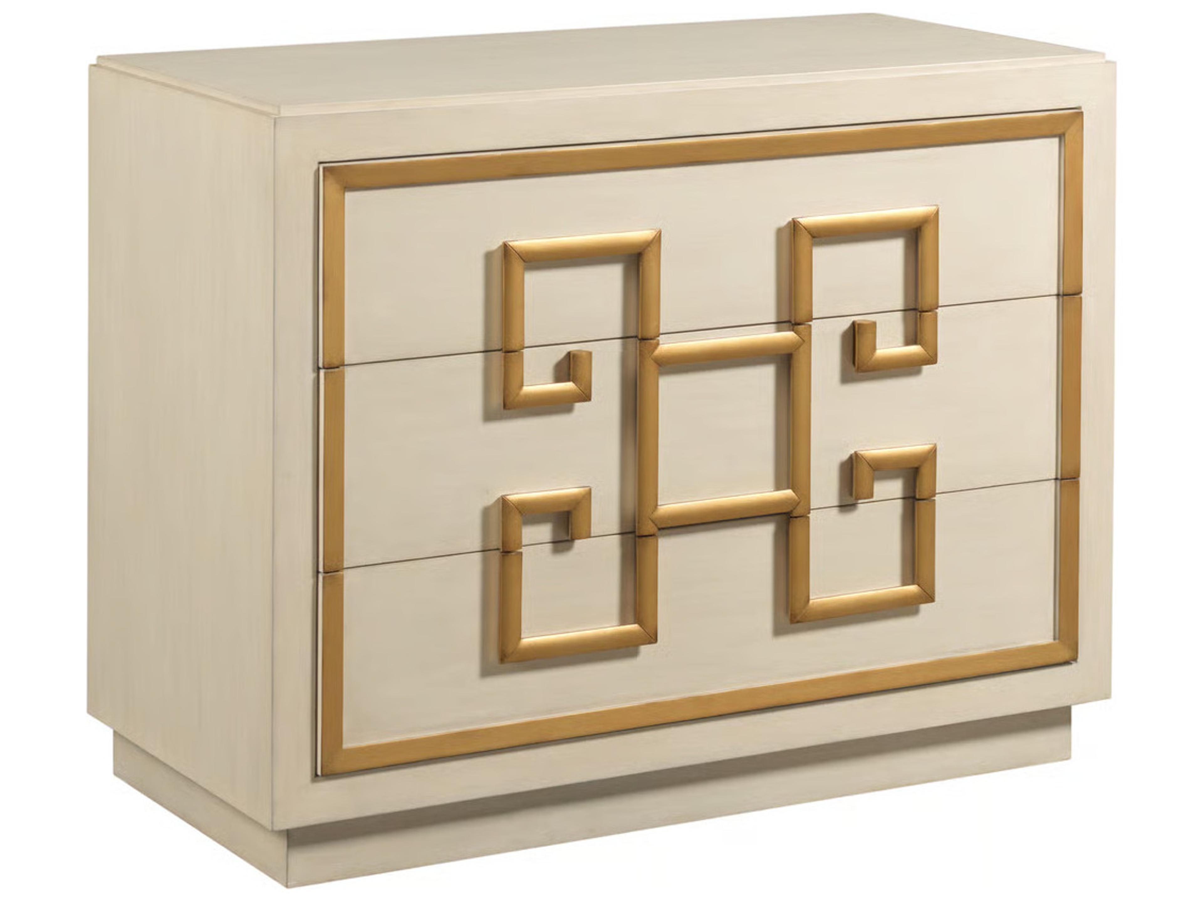 Port Eliot Linen White Walnut Wood Accent Chest